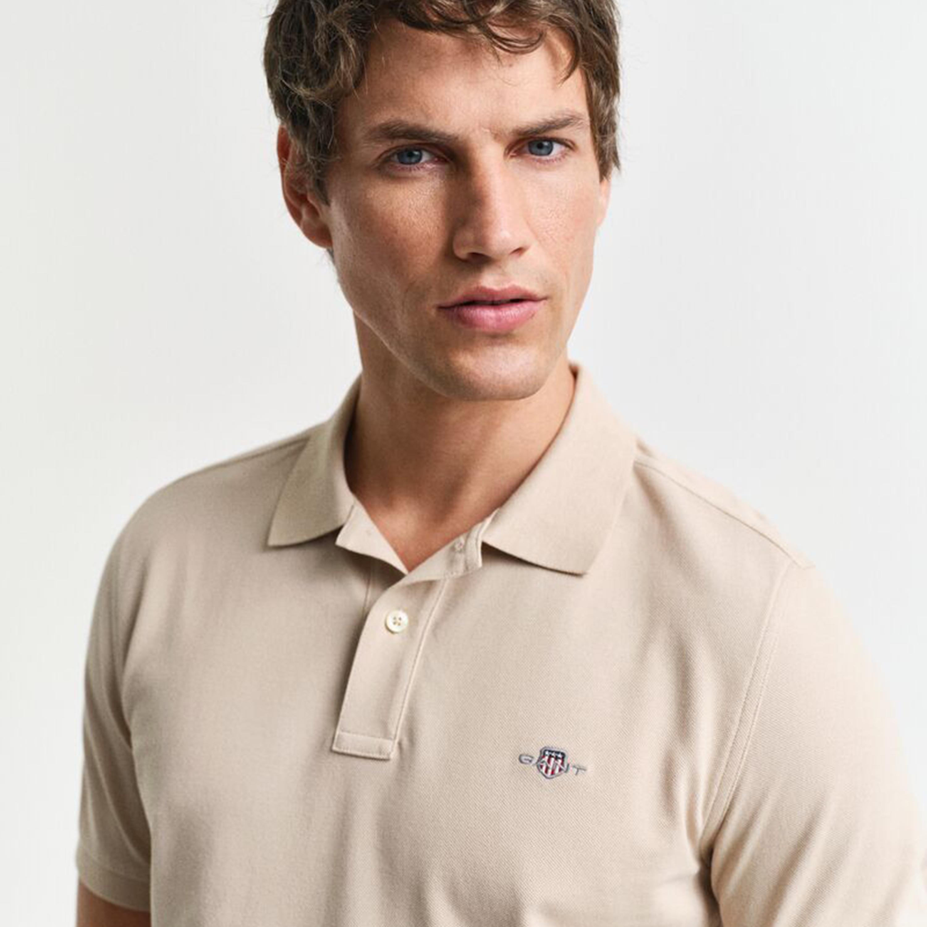 تيشيرت بولو رجالي بياقة سادة وأكمام قصيرة من جانت.-men-clothing-tshirtsandpolos-polos-image-3