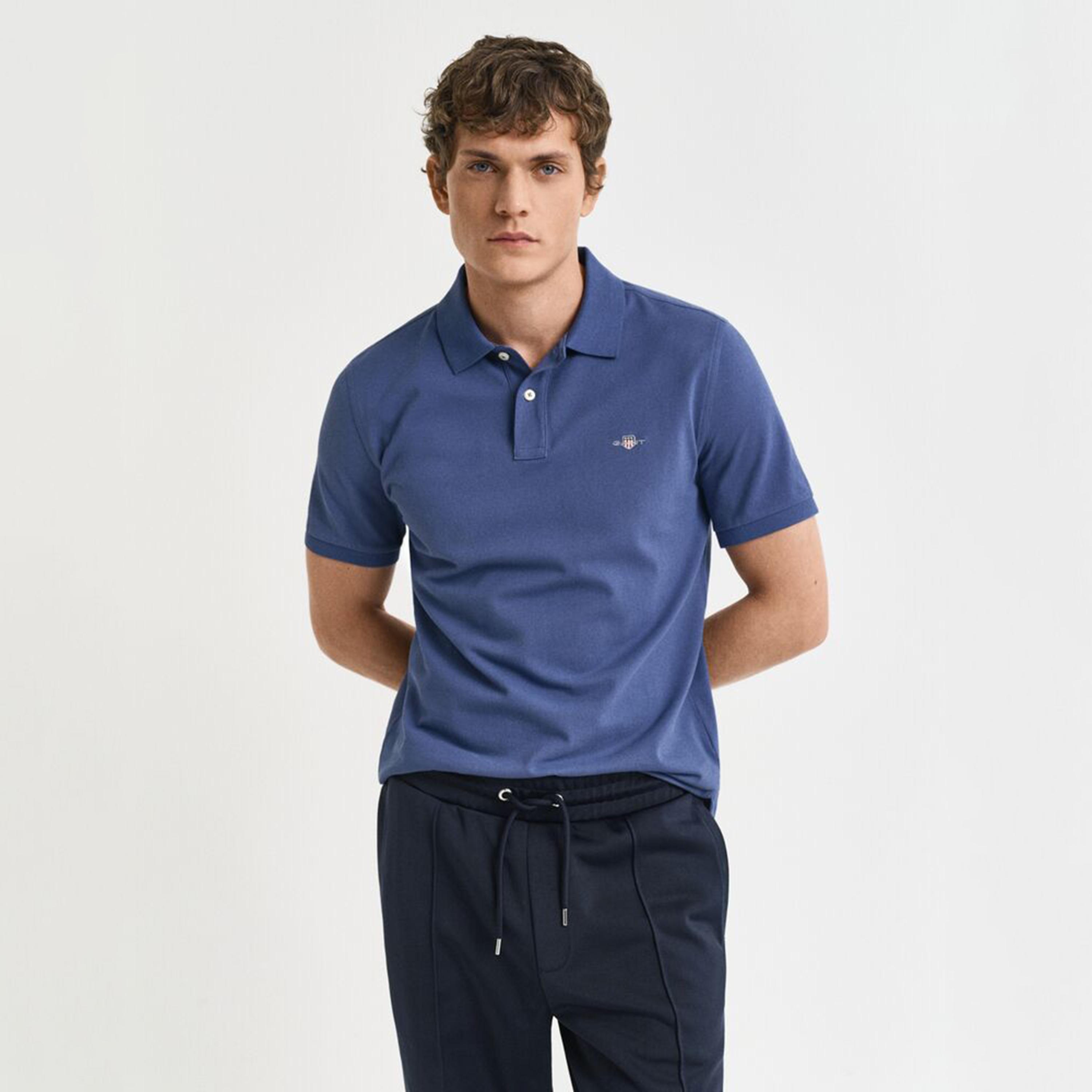 تيشيرت بولو رجالي بياقة سادة وأكمام قصيرة من جانت.-men-clothing-tshirtsandpolos-polos-image-25