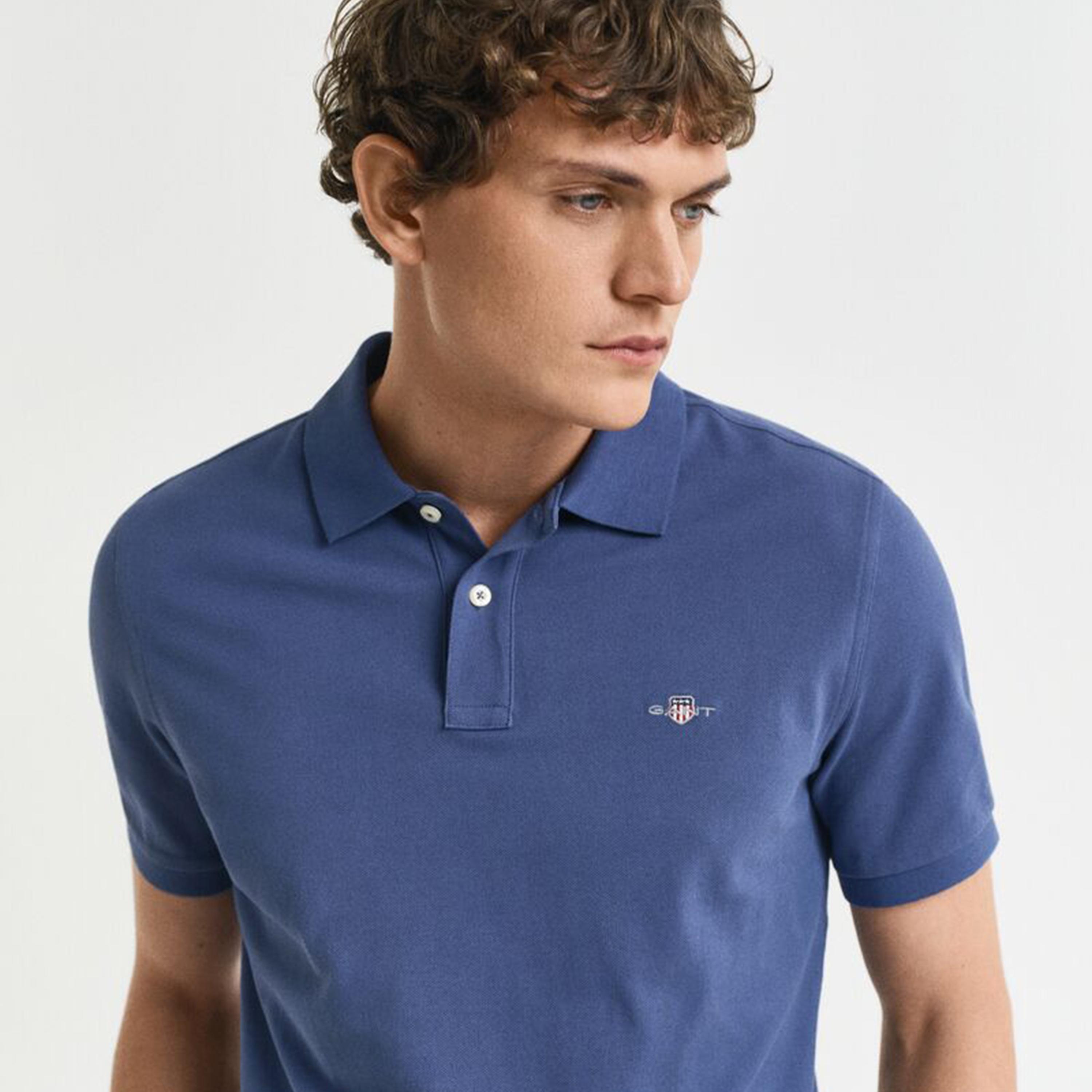 تيشيرت بولو رجالي بياقة سادة وأكمام قصيرة من جانت.-men-clothing-tshirtsandpolos-polos-image-27