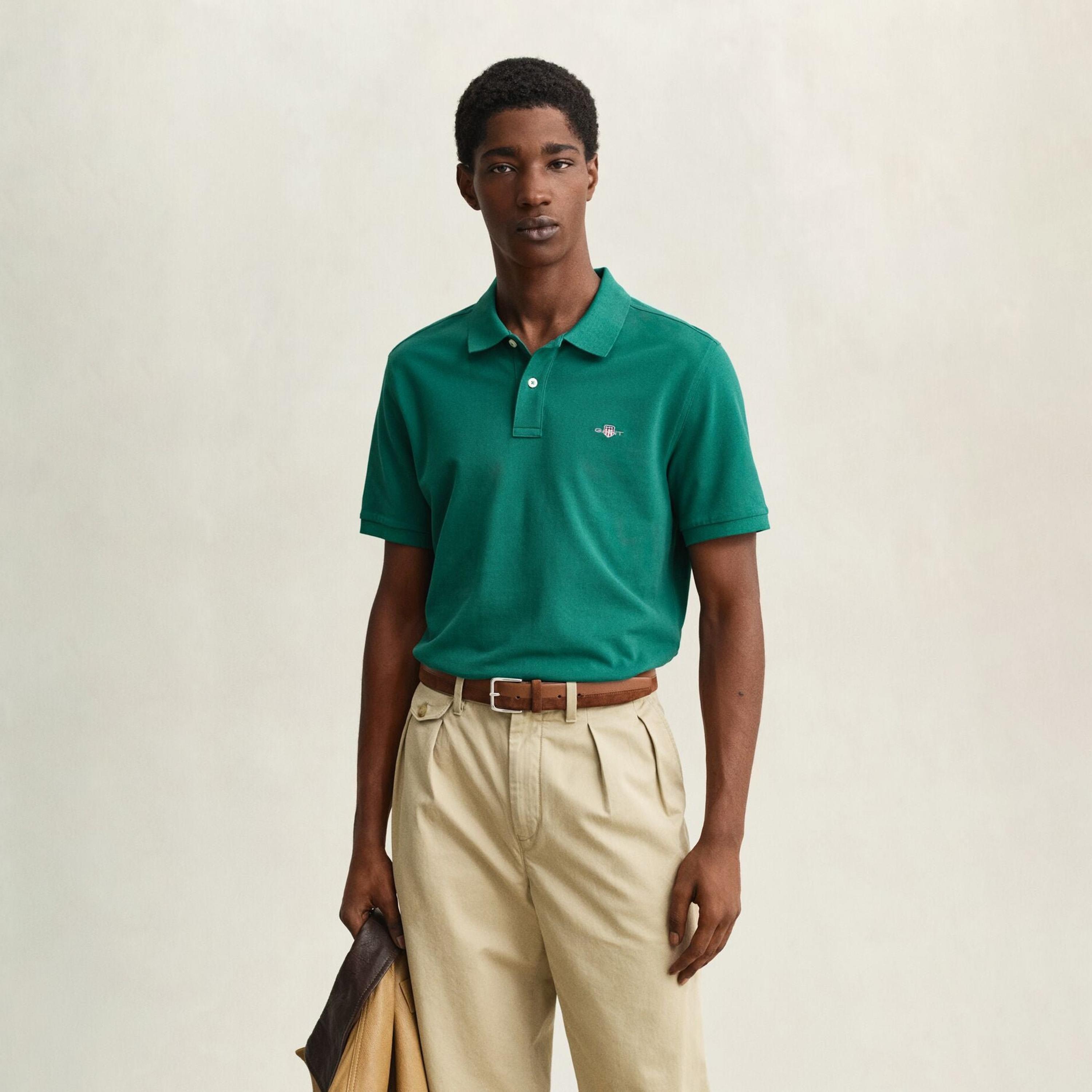 تي-شيرت بولو من جانت لوجو بأكمام قصيرة وياقة-men-clothing-tshirtsandpolos-polos-image-1