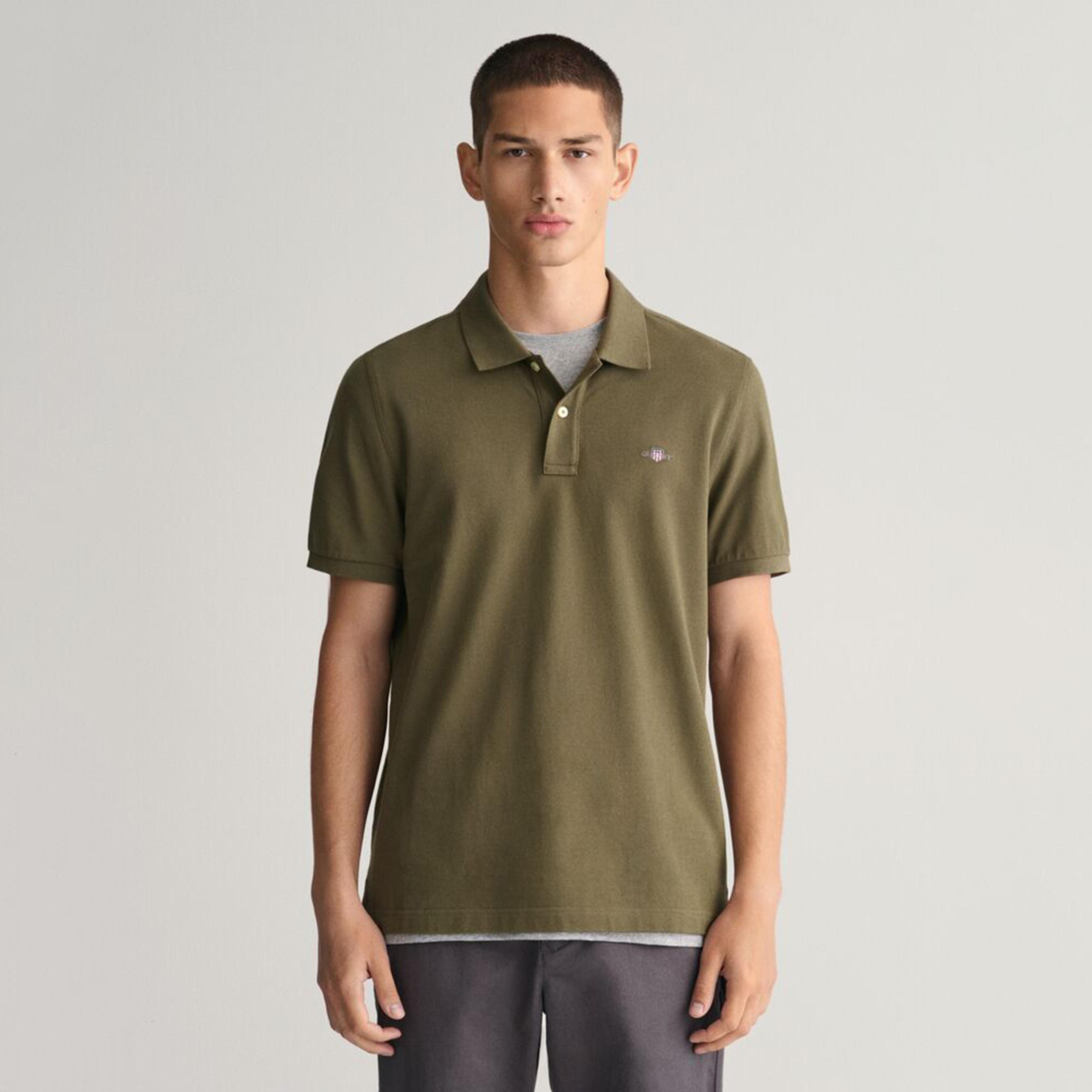 تيشيرت بولو رجالي بياقة سادة وأكمام قصيرة من جانت.-men-clothing-tshirtsandpolos-polos-image-5