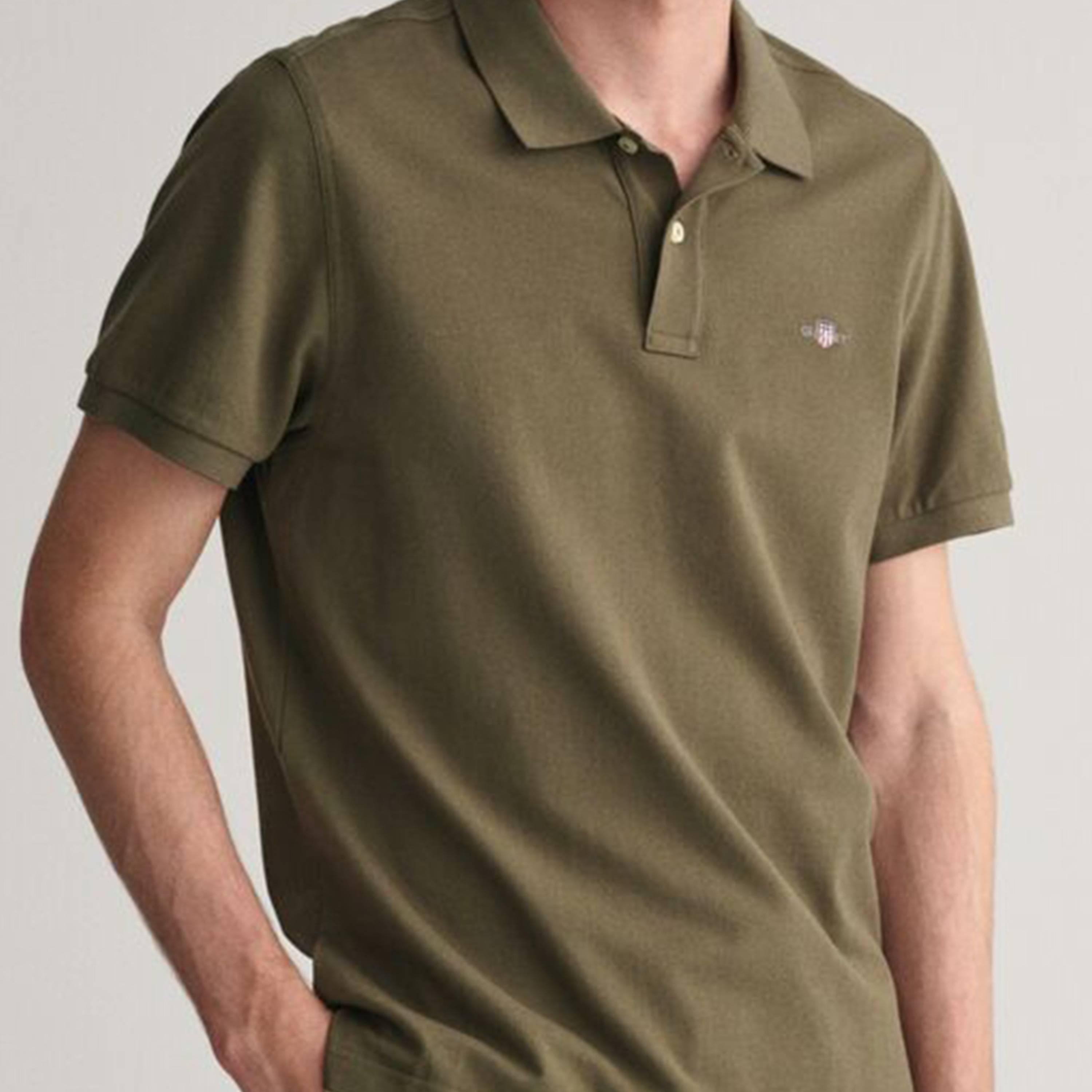 تيشيرت بولو رجالي بياقة سادة وأكمام قصيرة من جانت.-men-clothing-tshirtsandpolos-polos-image-7