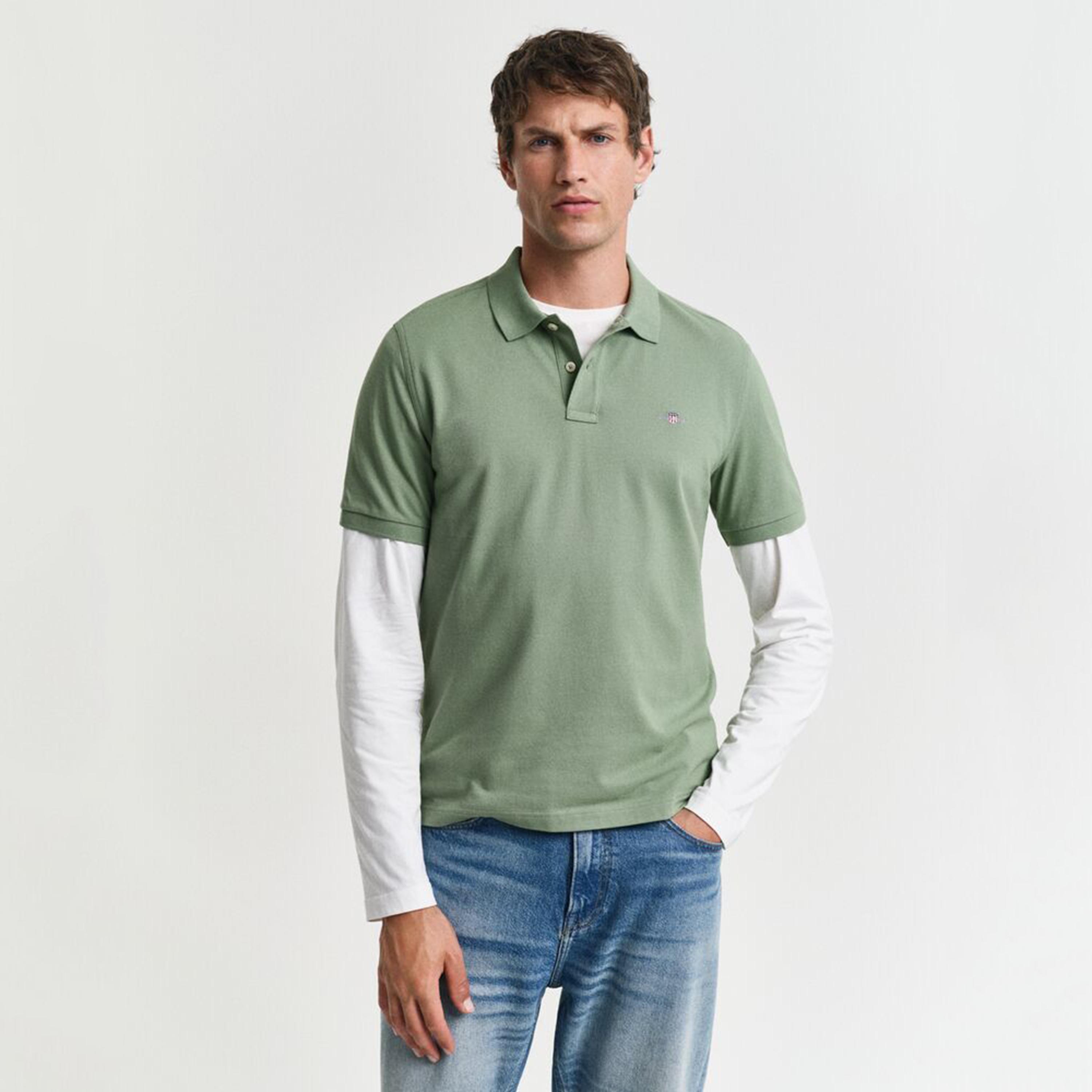 تيشيرت بولو رجالي بياقة سادة وأكمام قصيرة من جانت.-men-clothing-tshirtsandpolos-polos-image-21