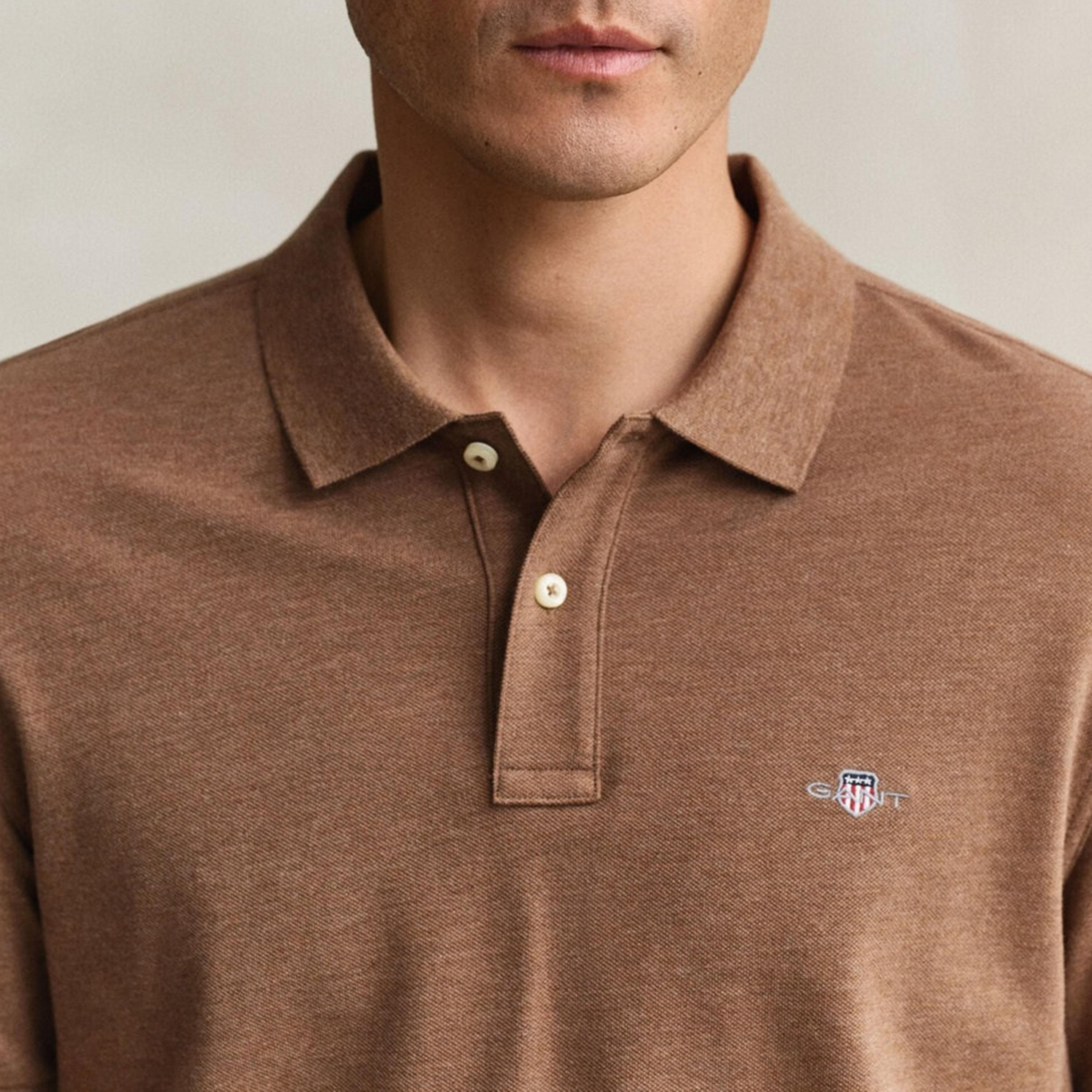 قميص بولو رجالي سادة بأكمام قصيرة من غانت-men-clothing-tshirtsandpolos-polos-image-3