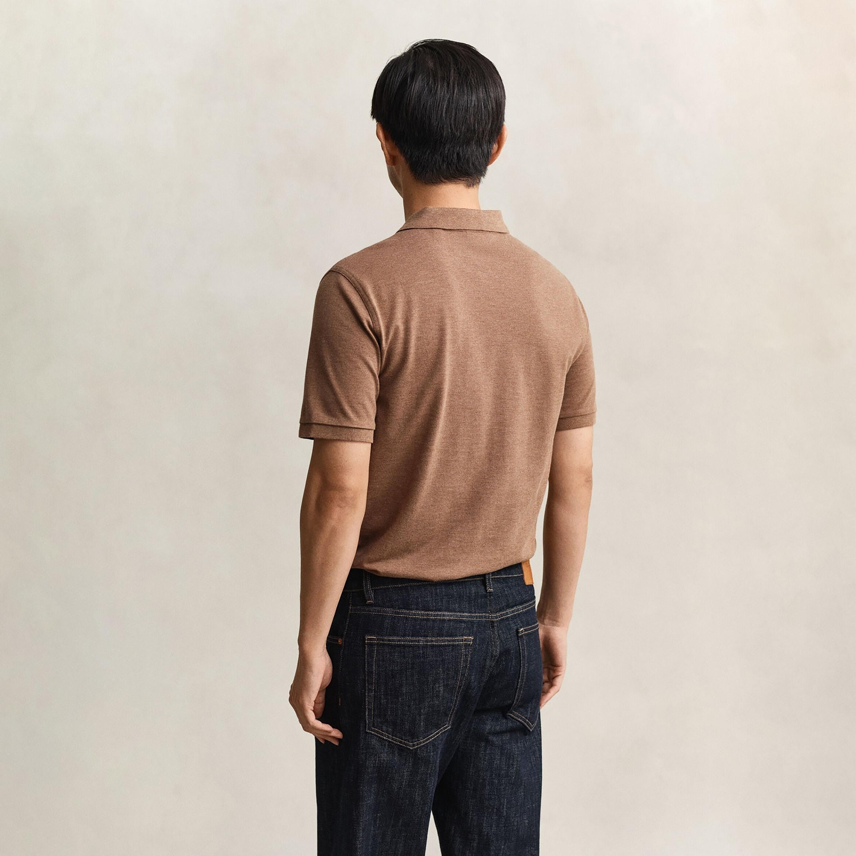 قميص بولو رجالي سادة بأكمام قصيرة من غانت-men-clothing-tshirtsandpolos-polos-image-4