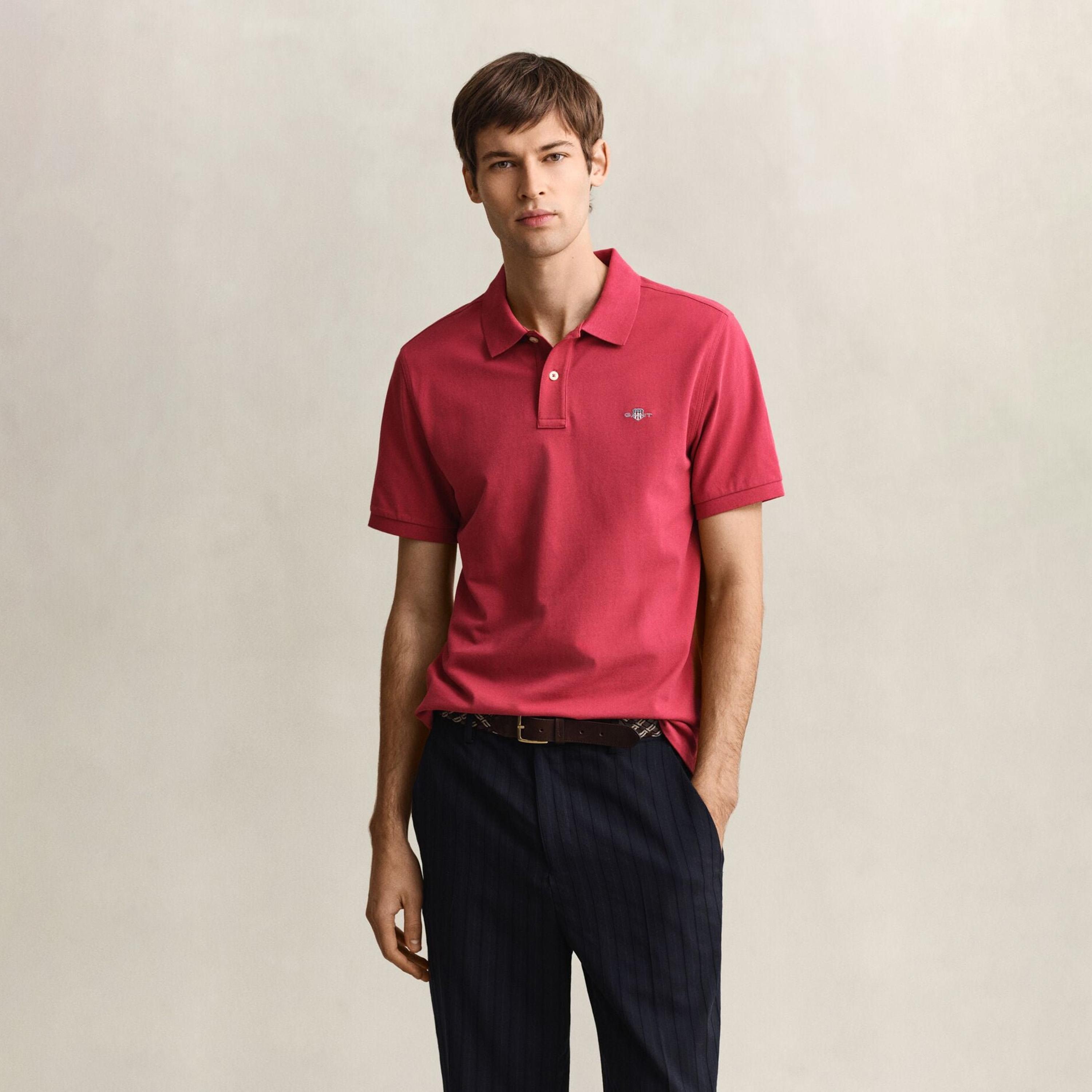 تي-شيرت بولو من جانت لوجو بأكمام قصيرة وياقة-men-clothing-tshirtsandpolos-polos-image-1