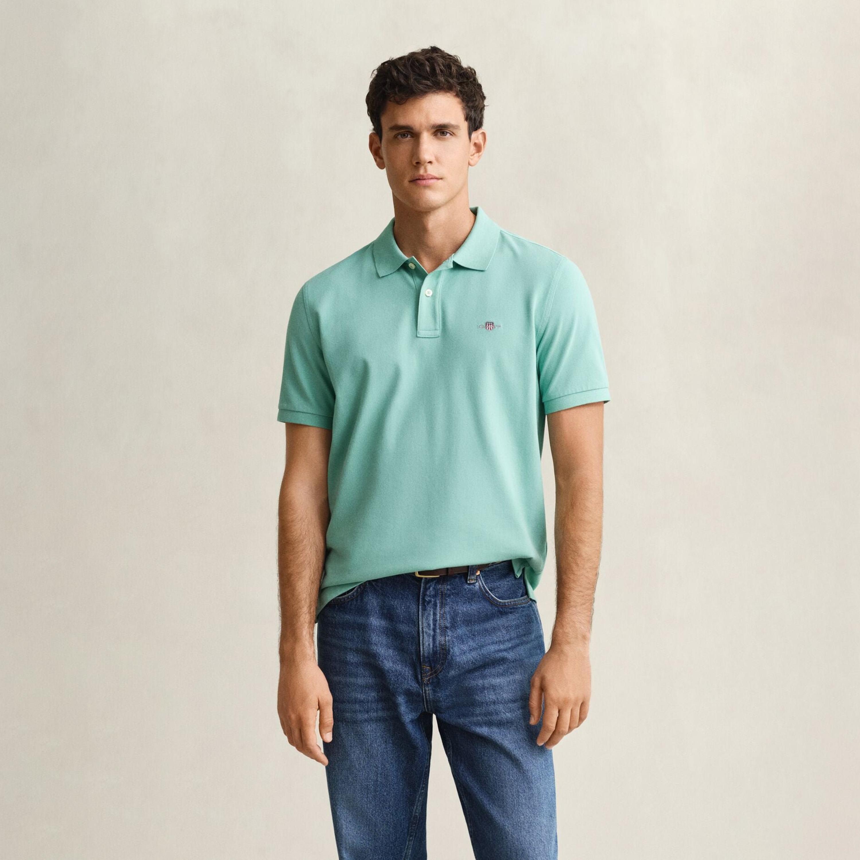 تي-شيرت بولو من جانت لوجو بأكمام قصيرة وياقة-men-clothing-tshirtsandpolos-polos-image-1