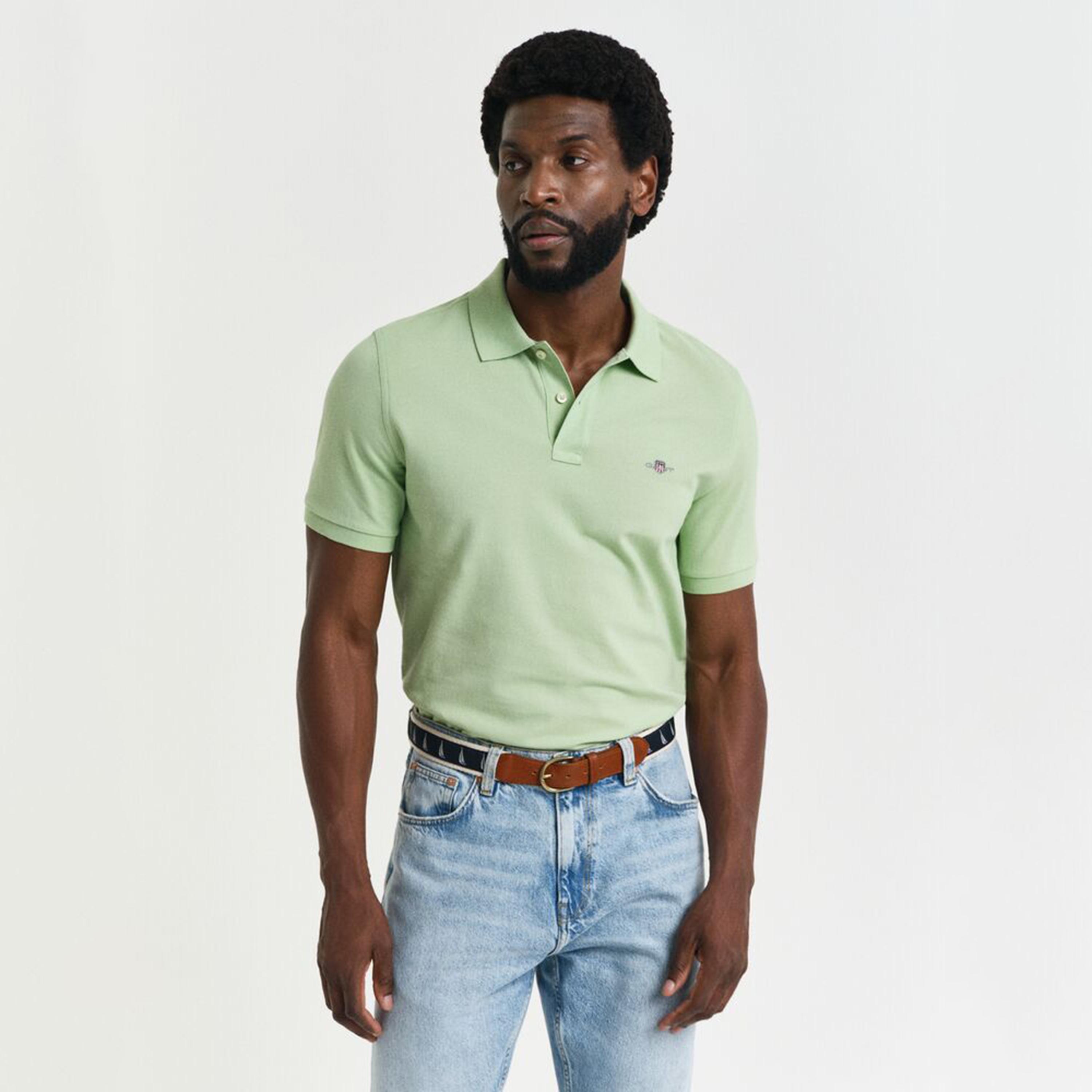 تيشيرت بولو رجالي بياقة سادة وأكمام قصيرة من جانت.-men-clothing-tshirtsandpolos-polos-image-13