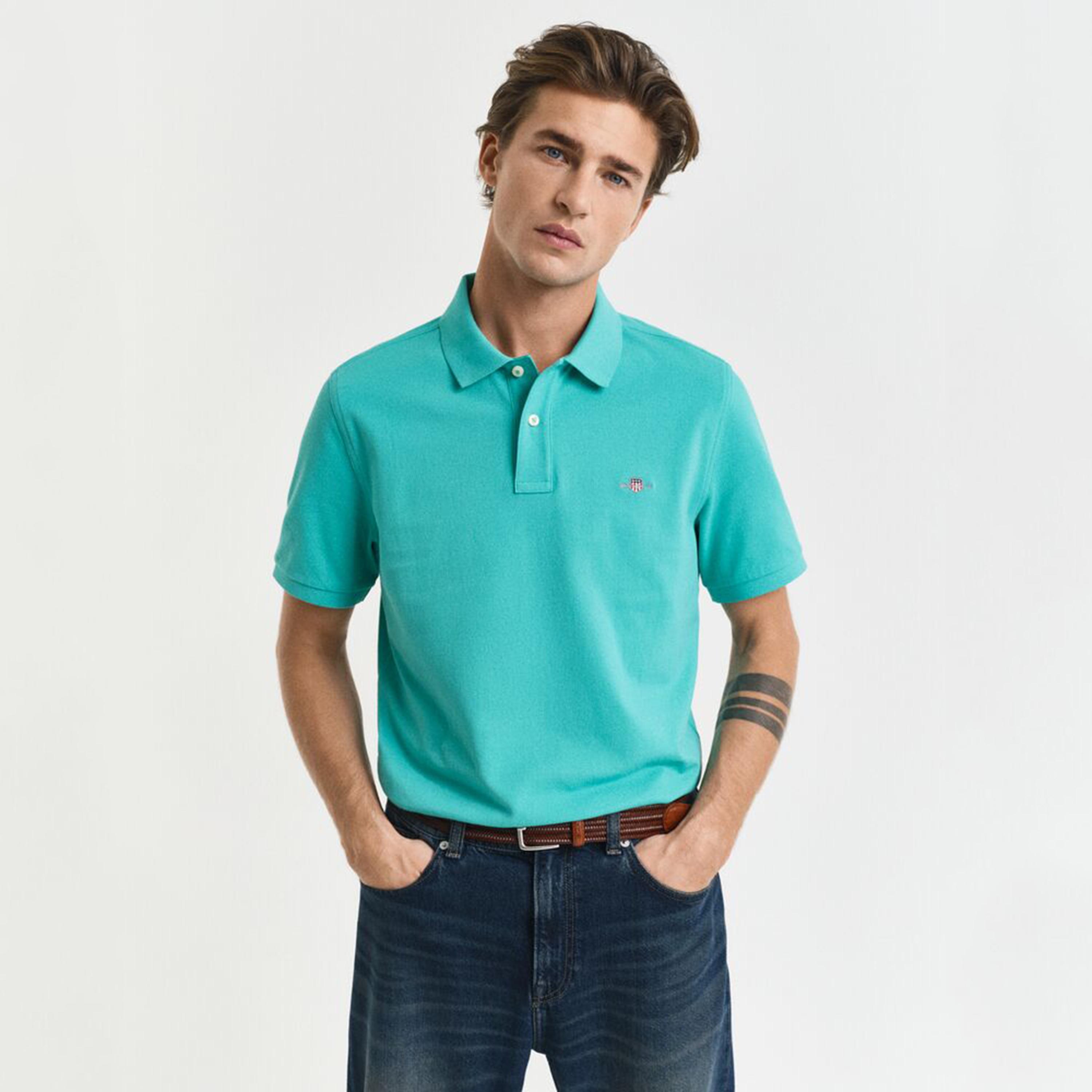 تيشيرت بولو رجالي بياقة سادة وأكمام قصيرة من جانت.-men-clothing-tshirtsandpolos-polos-image-17