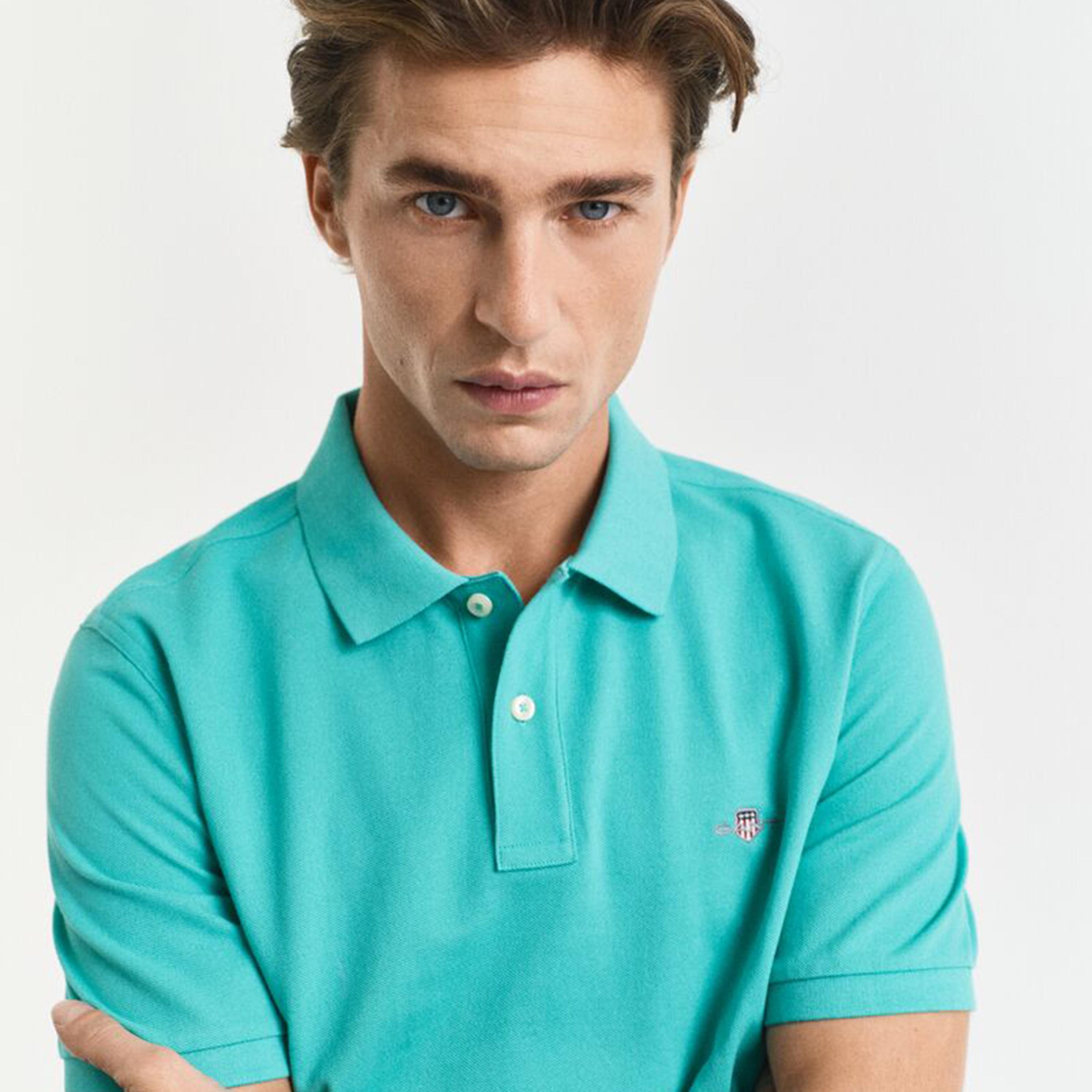 تيشيرت بولو رجالي بياقة سادة وأكمام قصيرة من جانت.-men-clothing-tshirtsandpolos-polos-image-19
