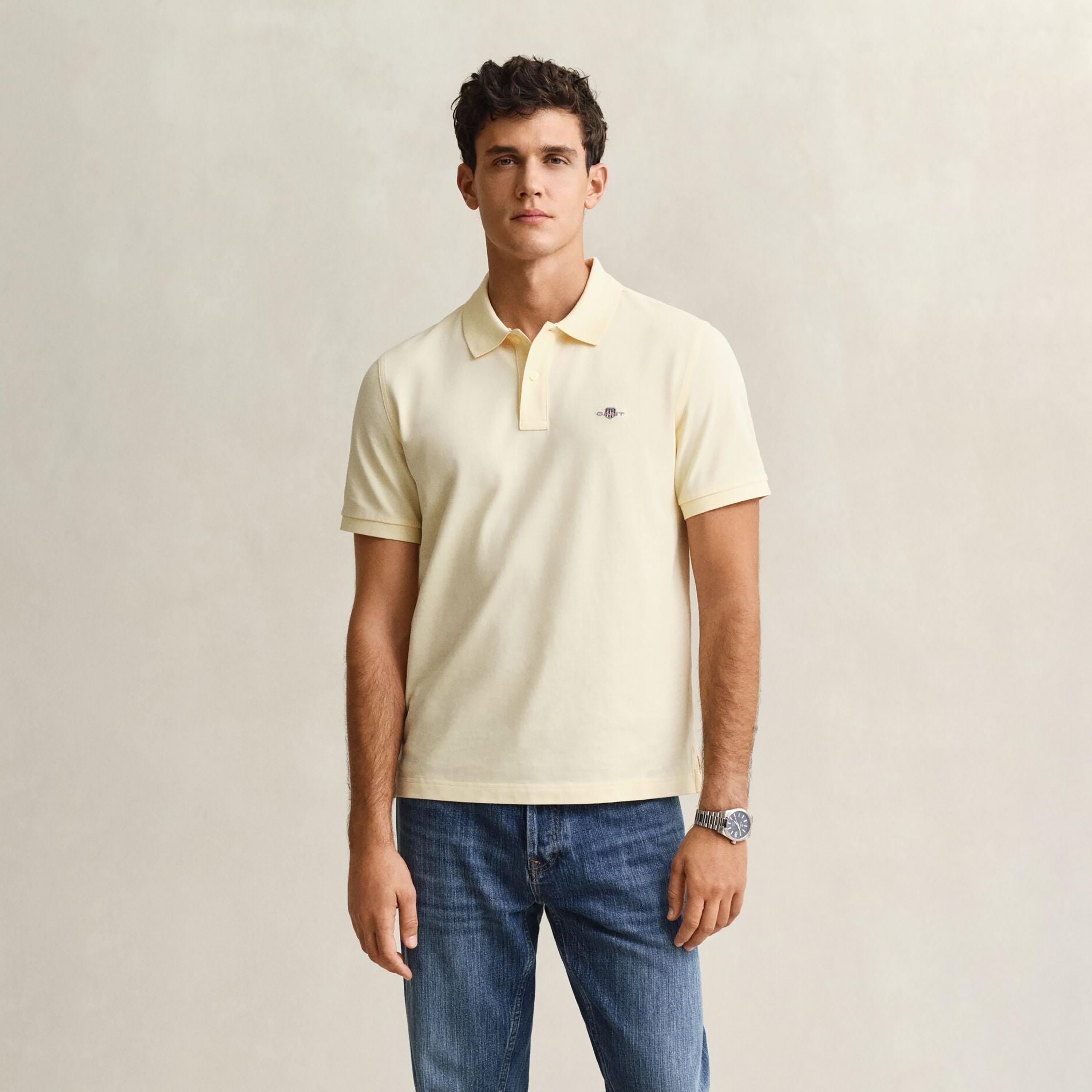 تي-شيرت بولو من جانت لوجو بأكمام قصيرة وياقة-men-clothing-tshirtsandpolos-polos-image-1