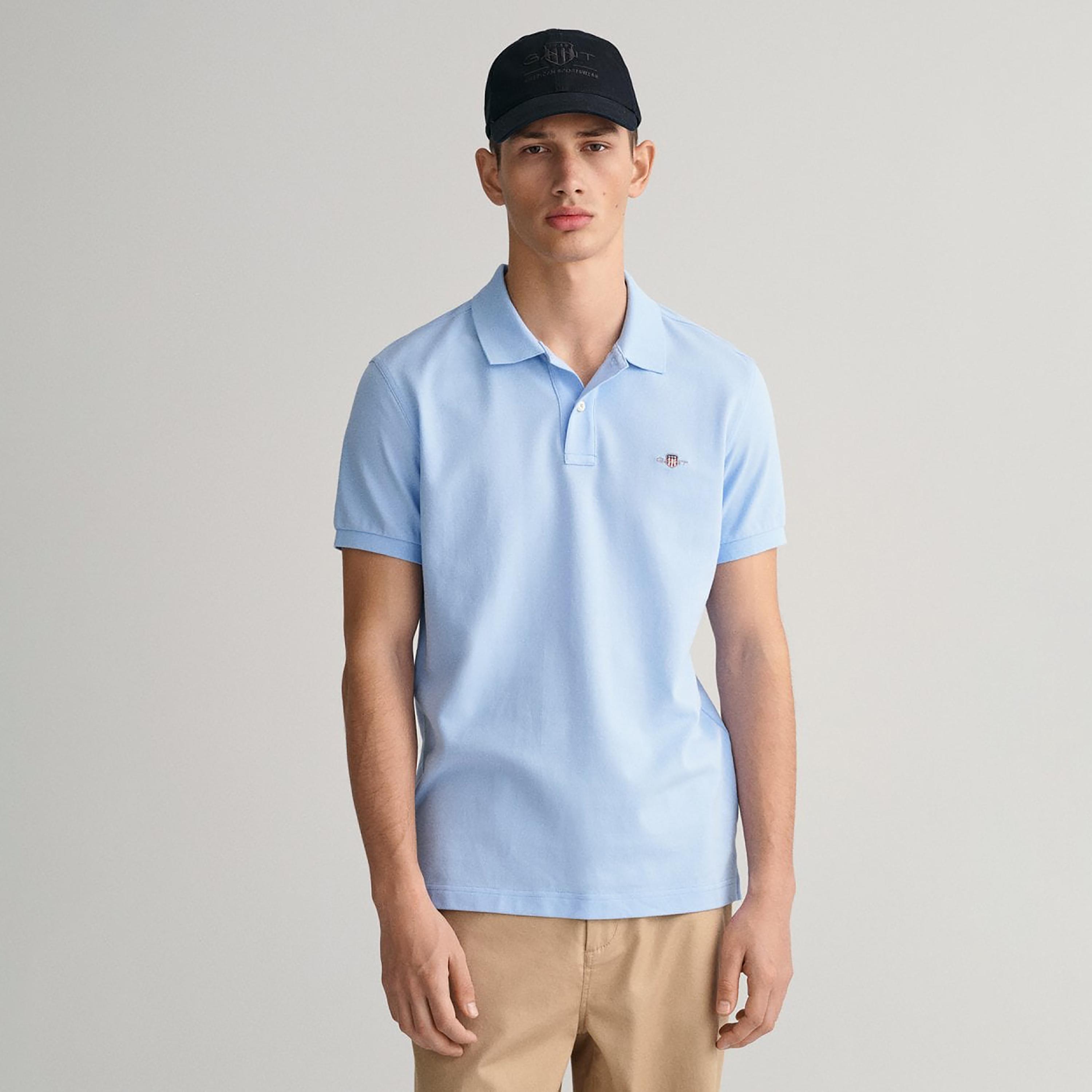 Gant Shield Slim Fit Short Sleeves Pique Men's Polo T-Shirt-men-clothing-tshirtsandpolos-polos-image-1