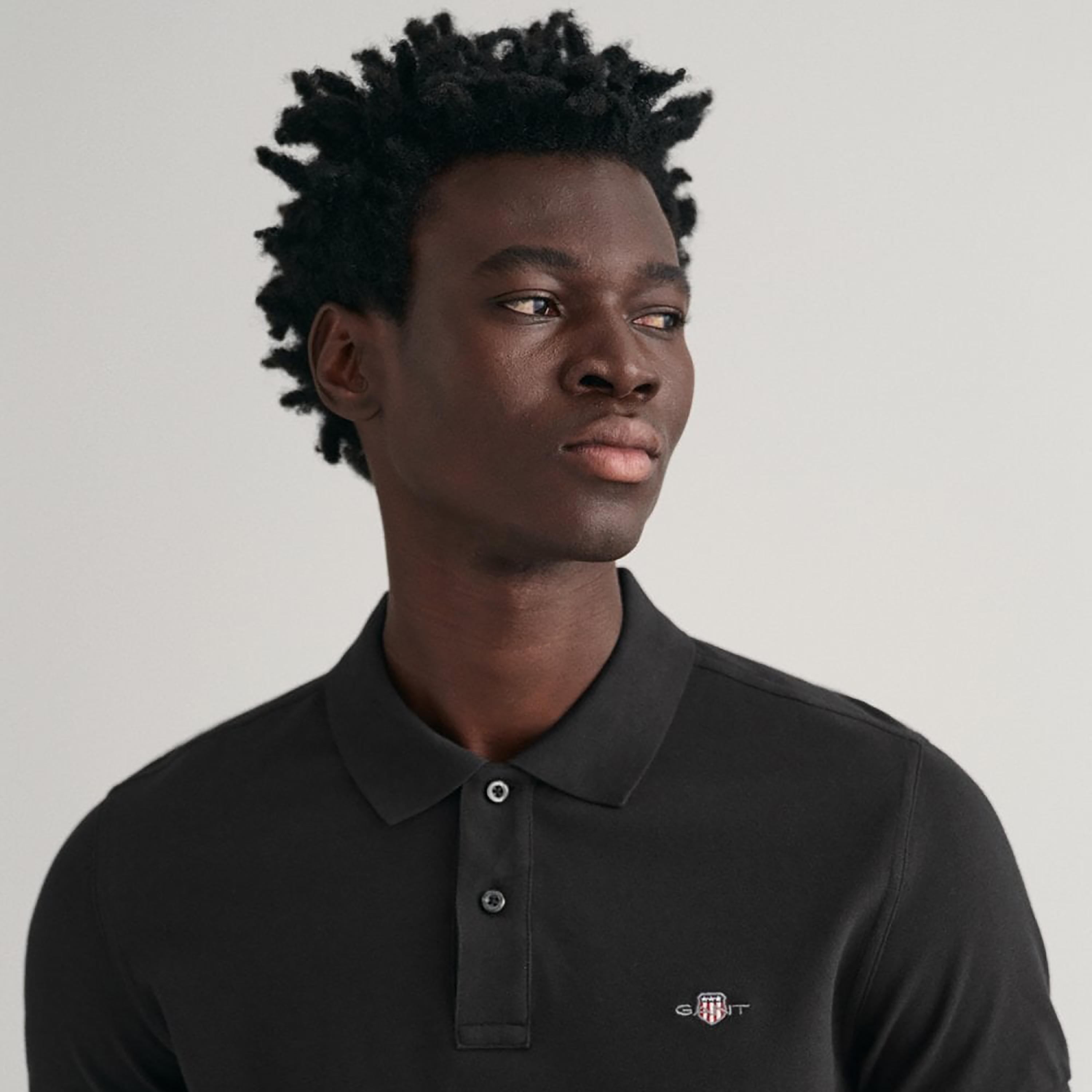 Gant Shield Slim Fit Short Sleeves Pique Men's Polo T-Shirt-men-clothing-tshirtsandpolos-polos-image-3