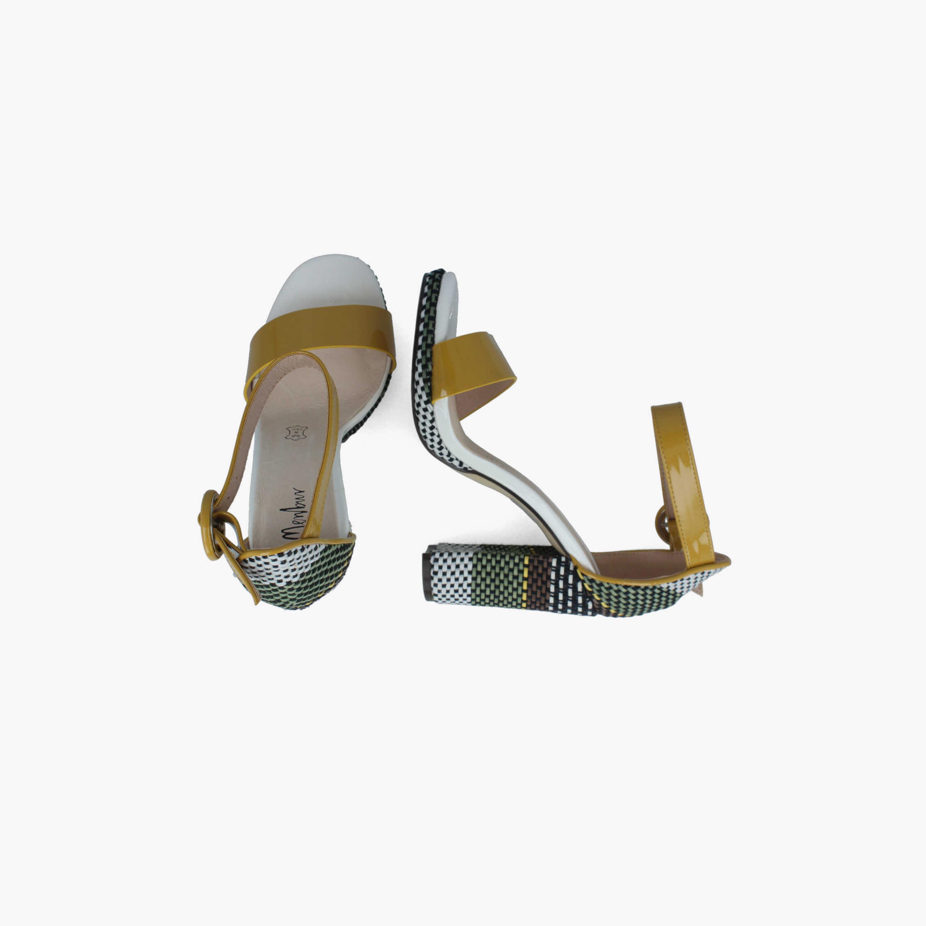Menbur Women's Woven Block Heels with Strap | 22201-women-shoes-heels-image-3