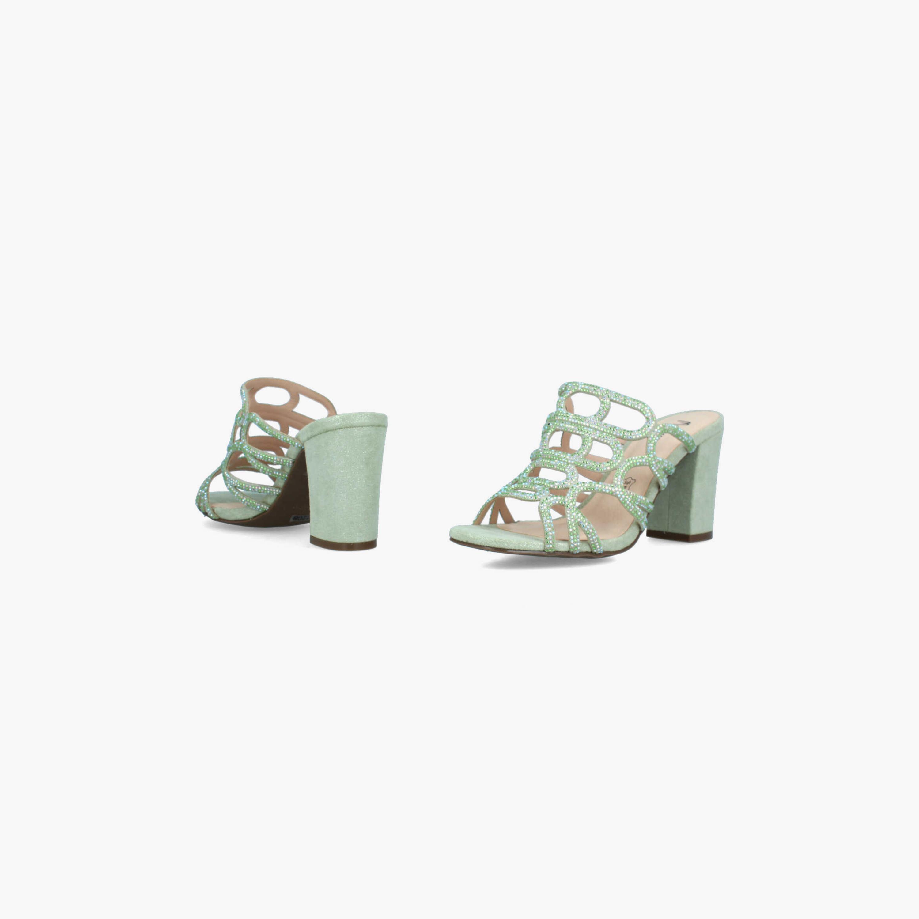 Menbur Women's Glitter Block Heels with Embellishment | 22208-women-shoes-heels-image-4