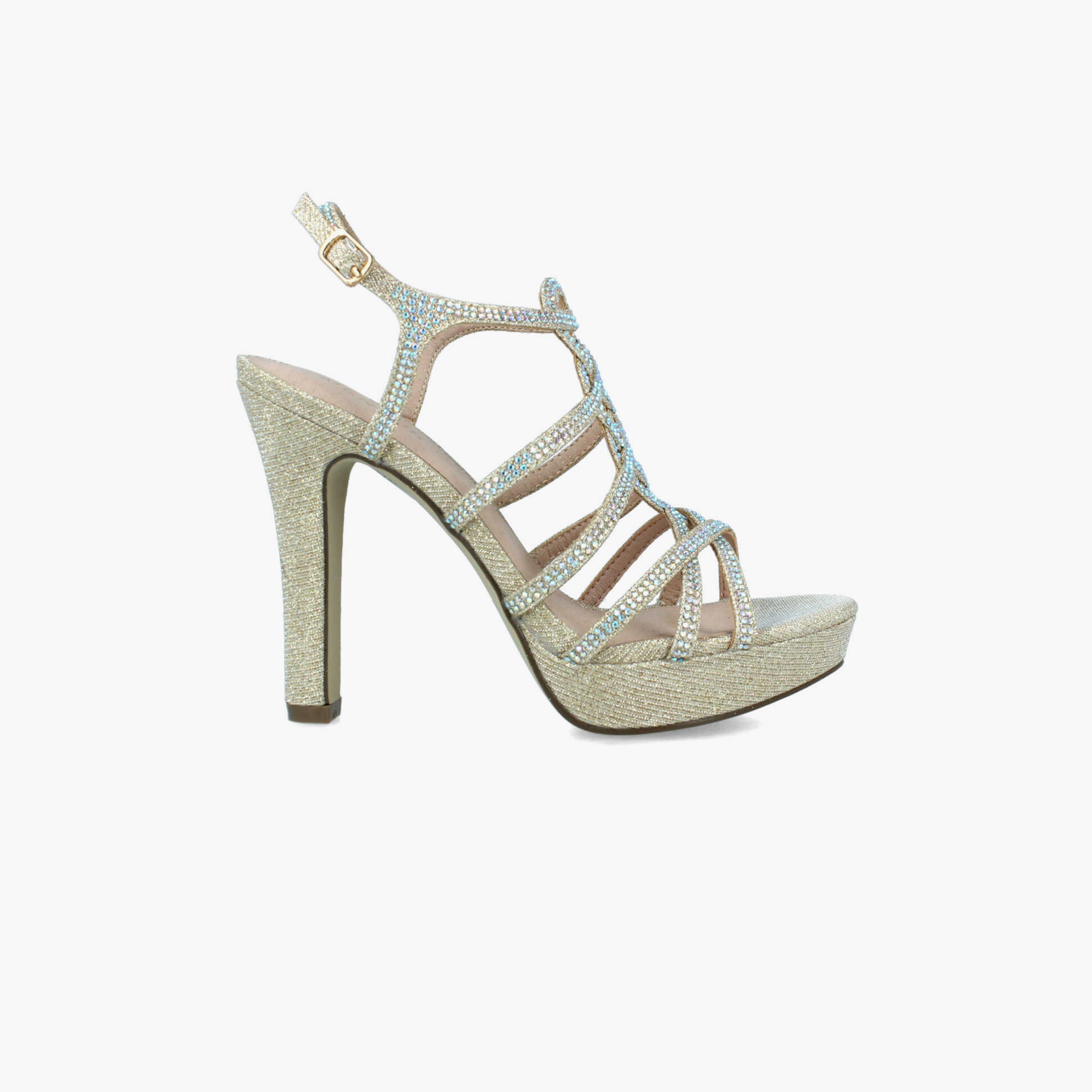 Menbur Women's Glitter Stiletto Heels with Embellishment | 22230-women-shoes-heels-image-1