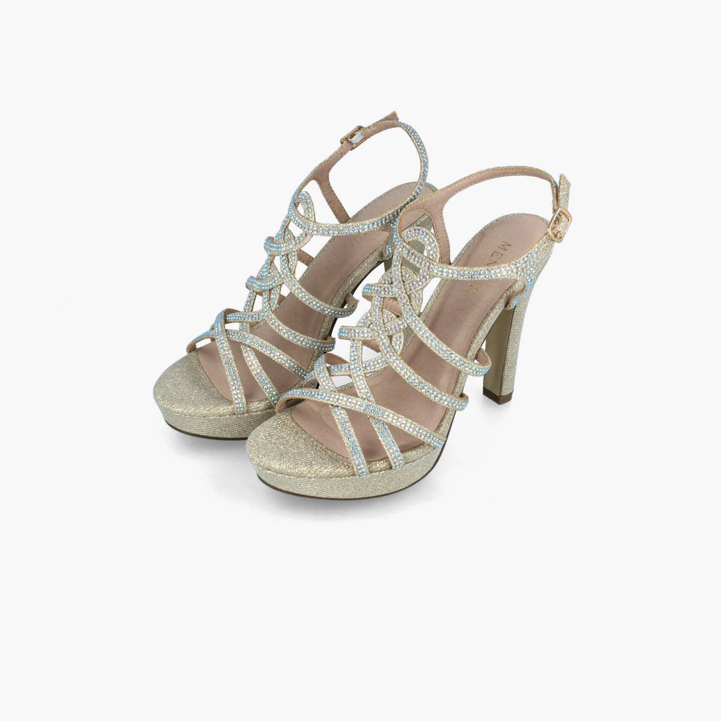 Menbur Women's Glitter Stiletto Heels with Embellishment | 22230-women-shoes-heels-image-2