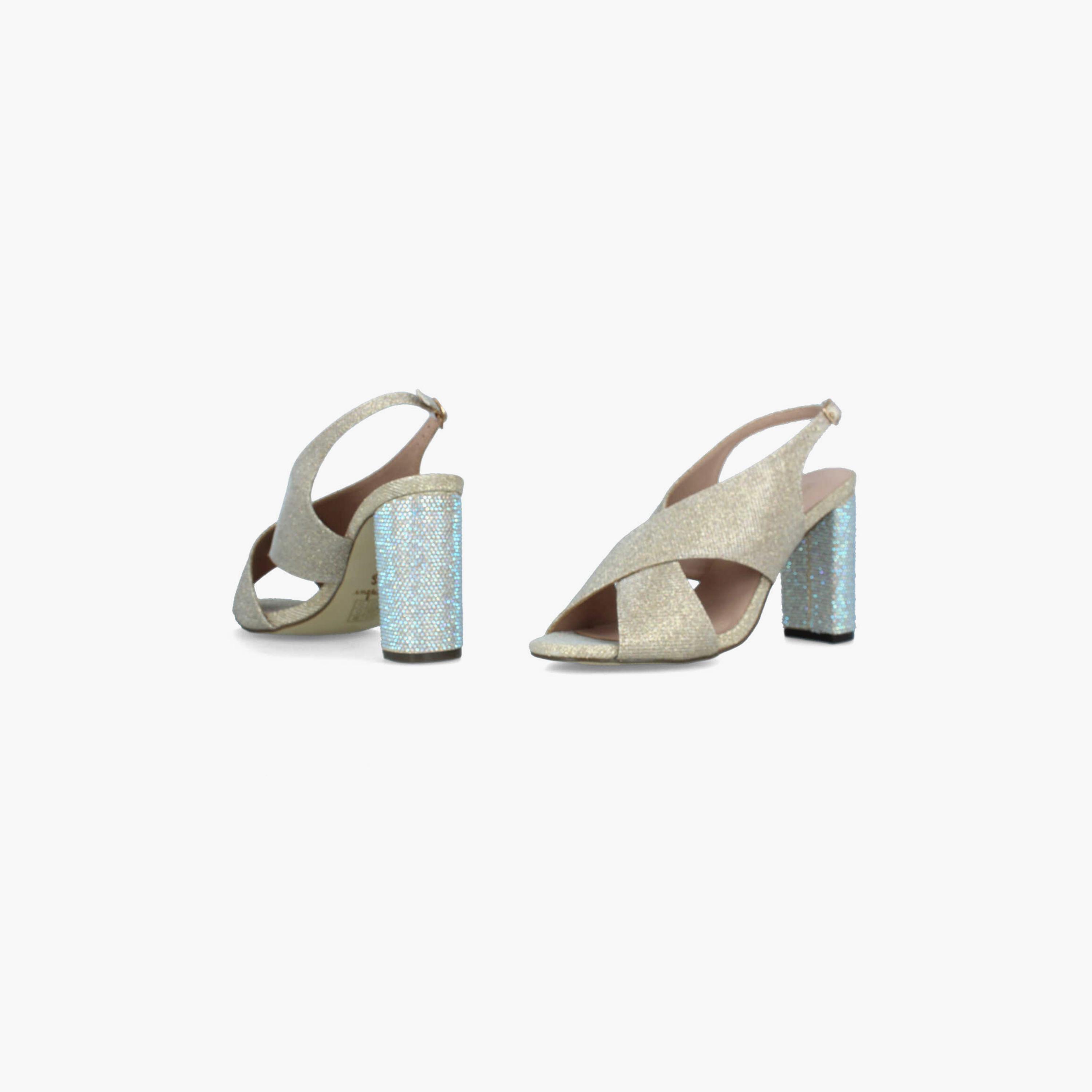 Menbur Women's Glitter Block Heels with Cross Strap | 22231-women-shoes-heels-image-4