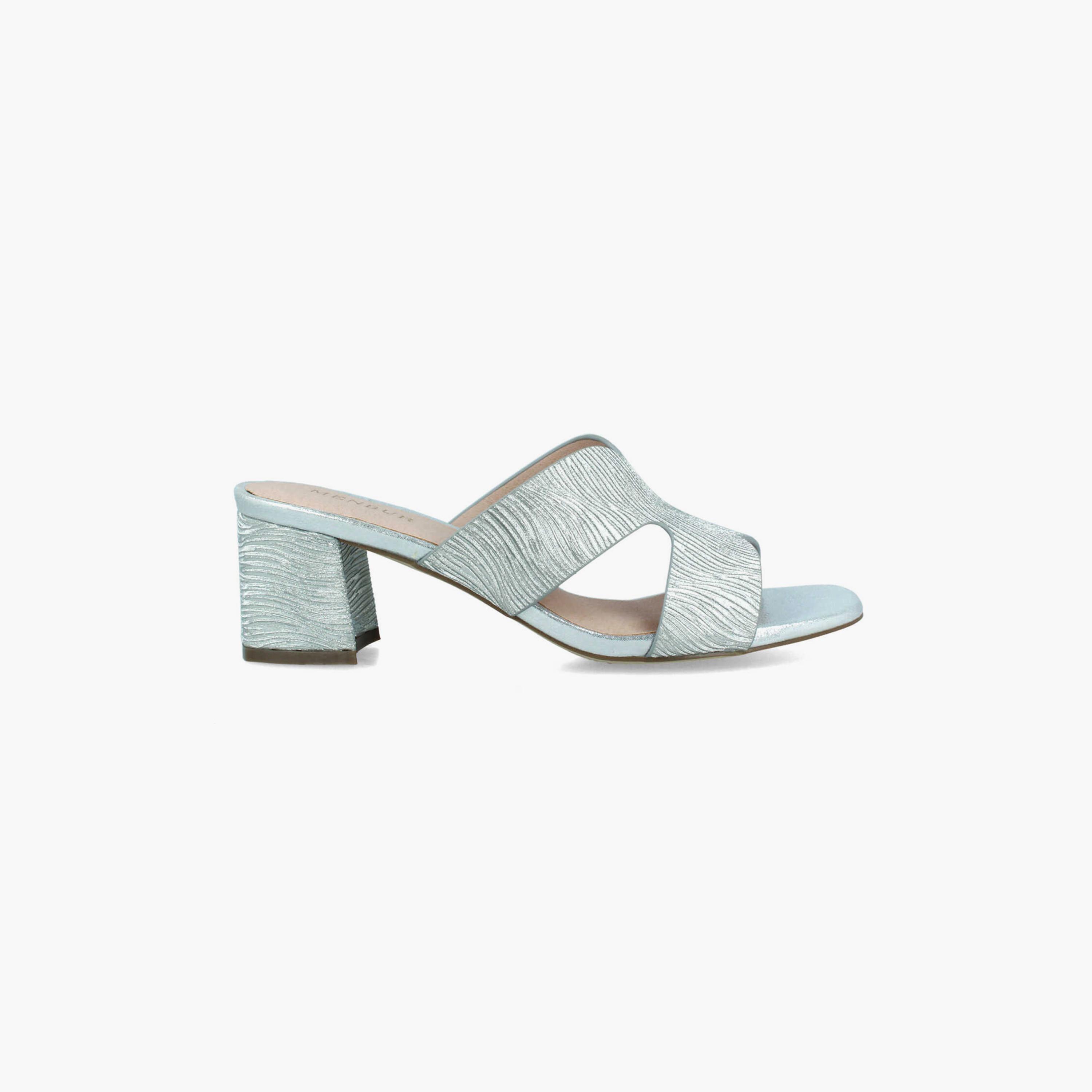 Menbur Women's Metallic Block Heels with Open Toe | 22235-women-shoes-heels-image-1