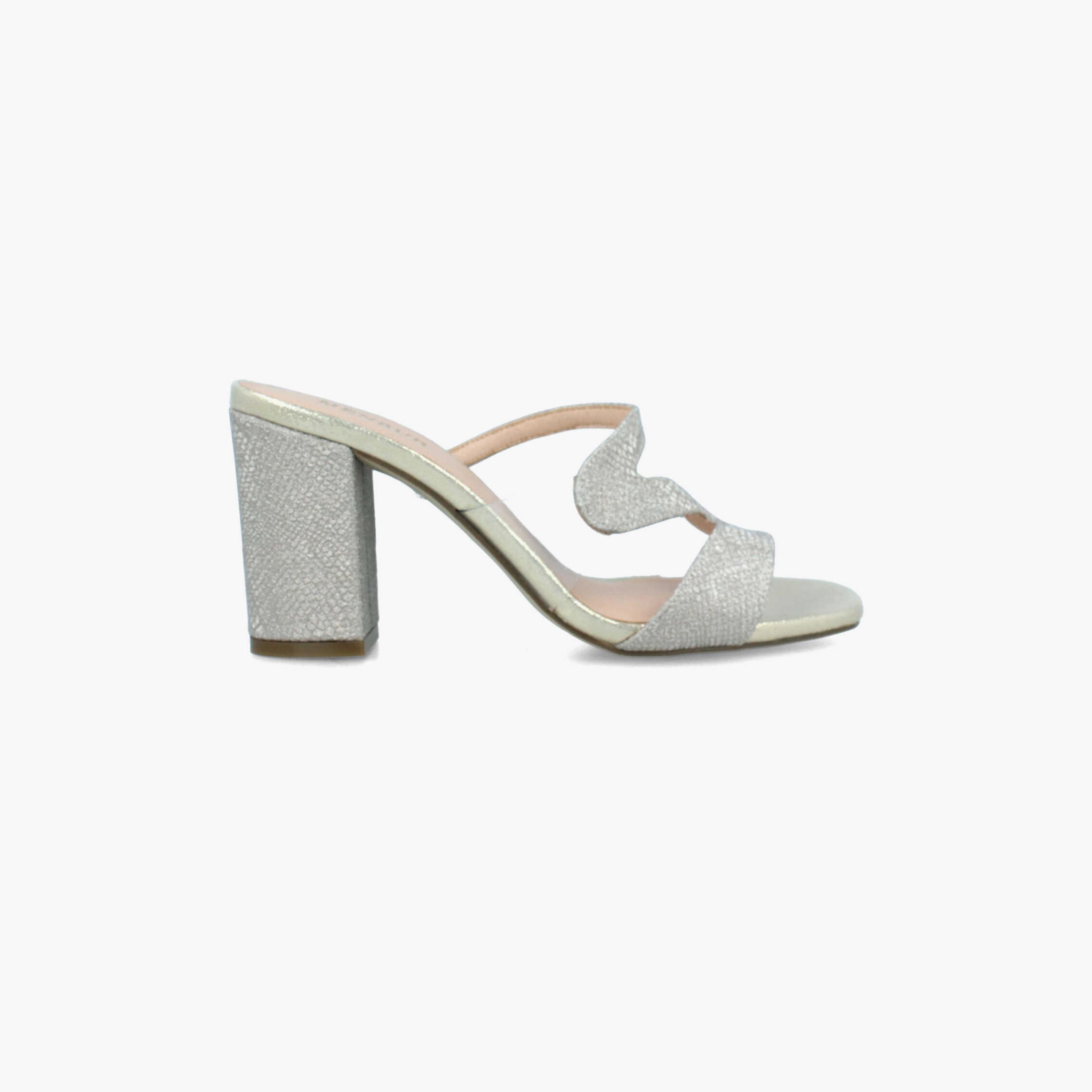 Menbur Women's Metallic Block Heels with Open Toe | 22236-women-shoes-heels-image-1