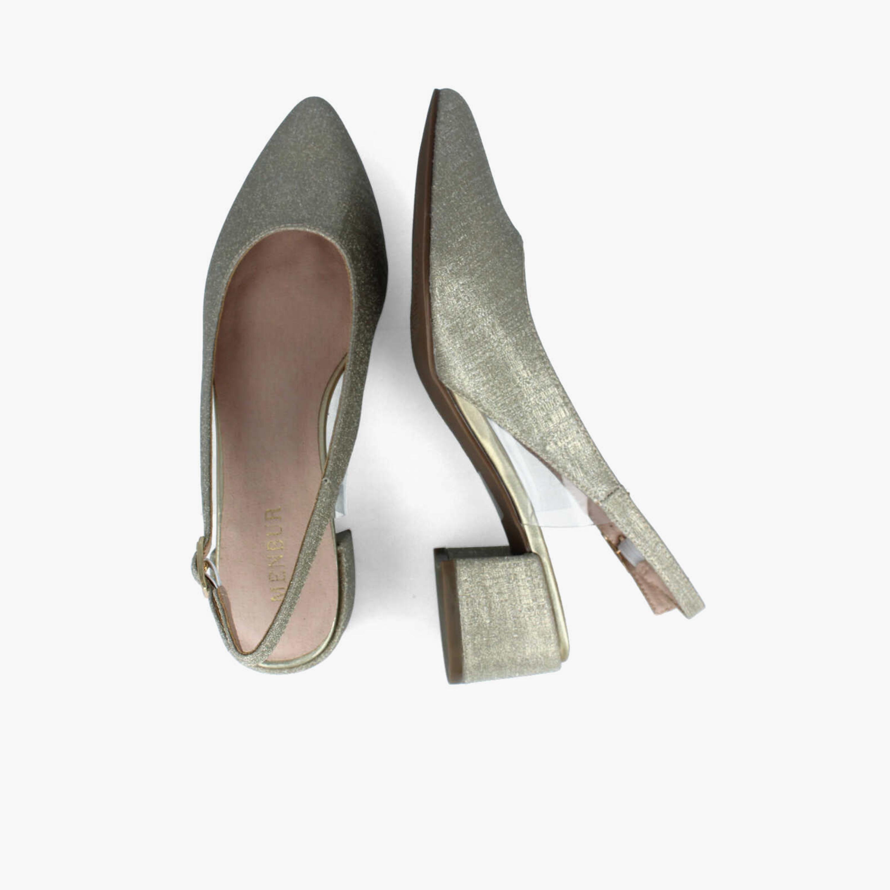 Menbur Women's Metallic Block Heels with Strap | 22250-women-shoes-heels-image-3