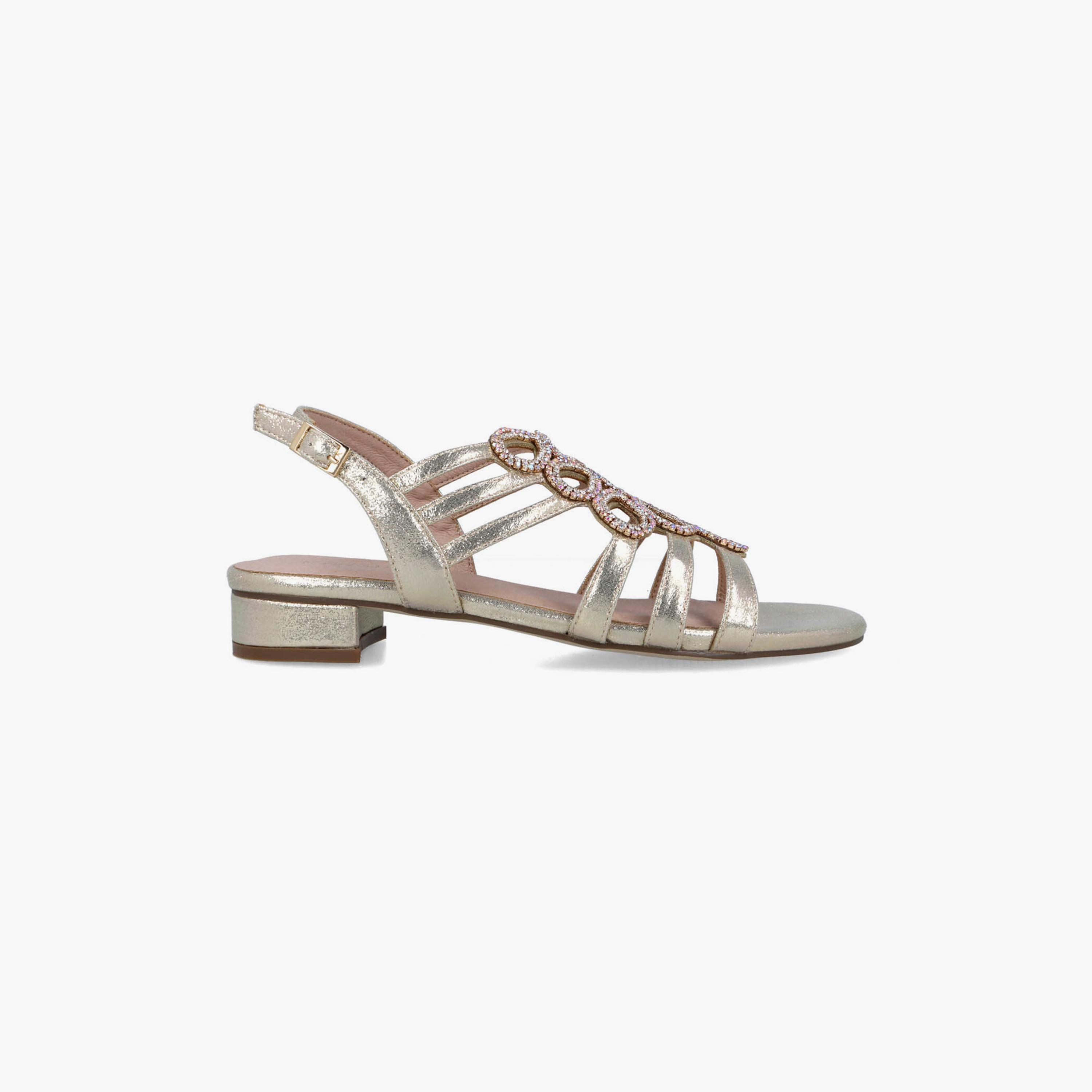 Menbur Women's Metallic Block Heels with Embellishment | 22253-women-shoes-heels-image-1