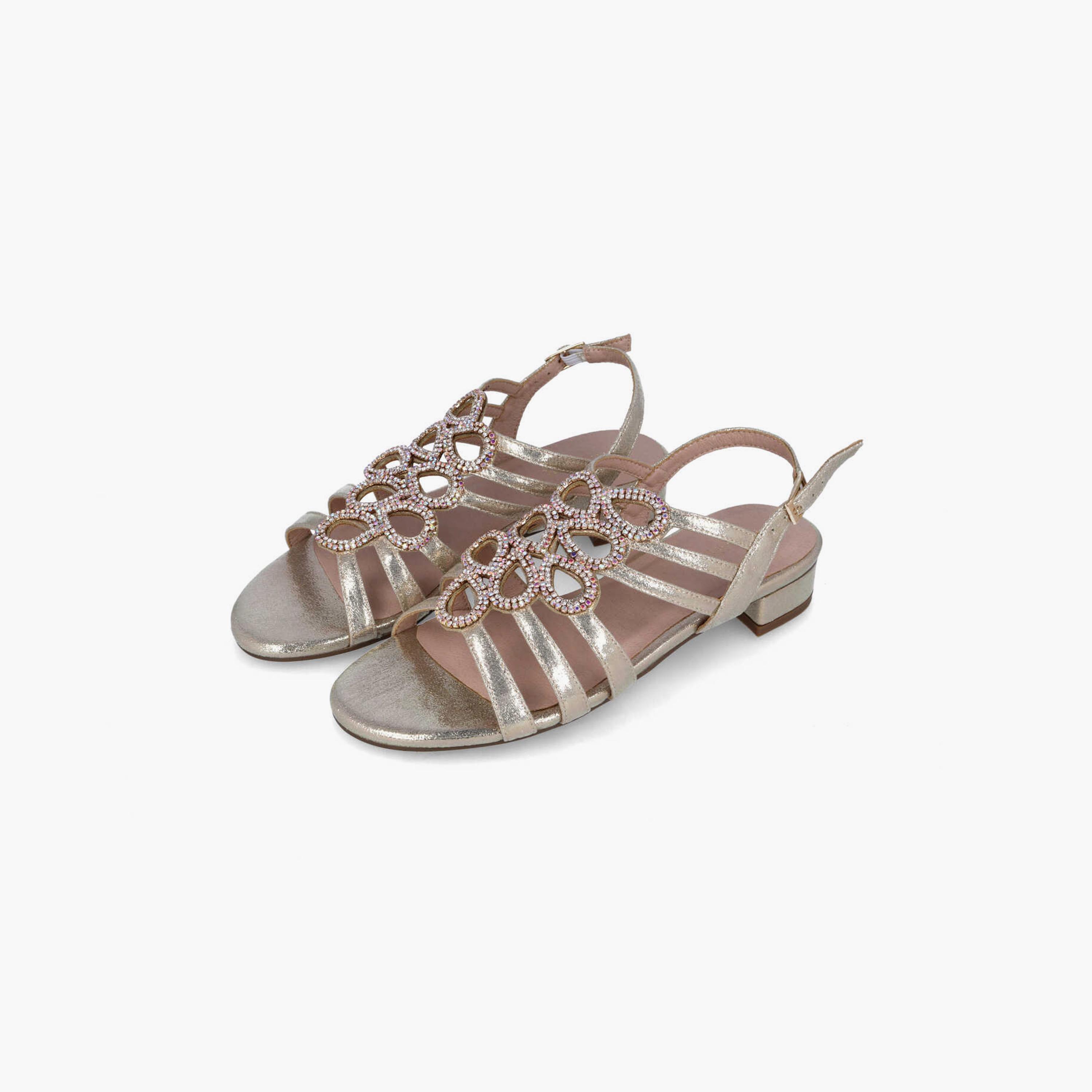 Menbur Women's Metallic Block Heels with Embellishment | 22253-women-shoes-heels-image-2