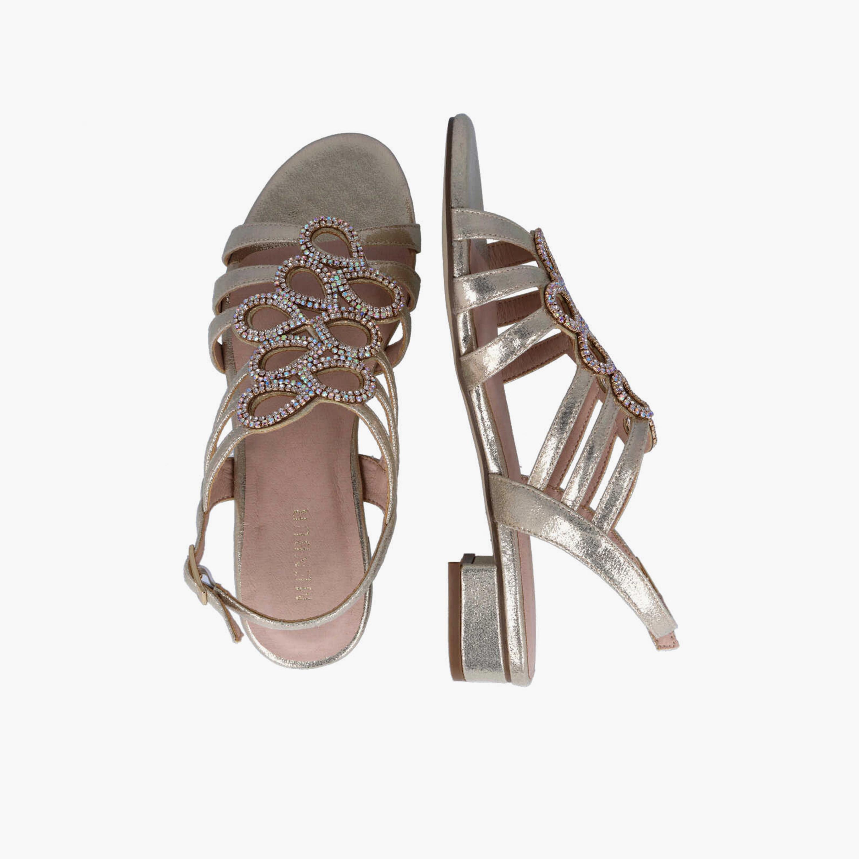 Menbur Women's Metallic Block Heels with Embellishment | 22253-women-shoes-heels-image-3