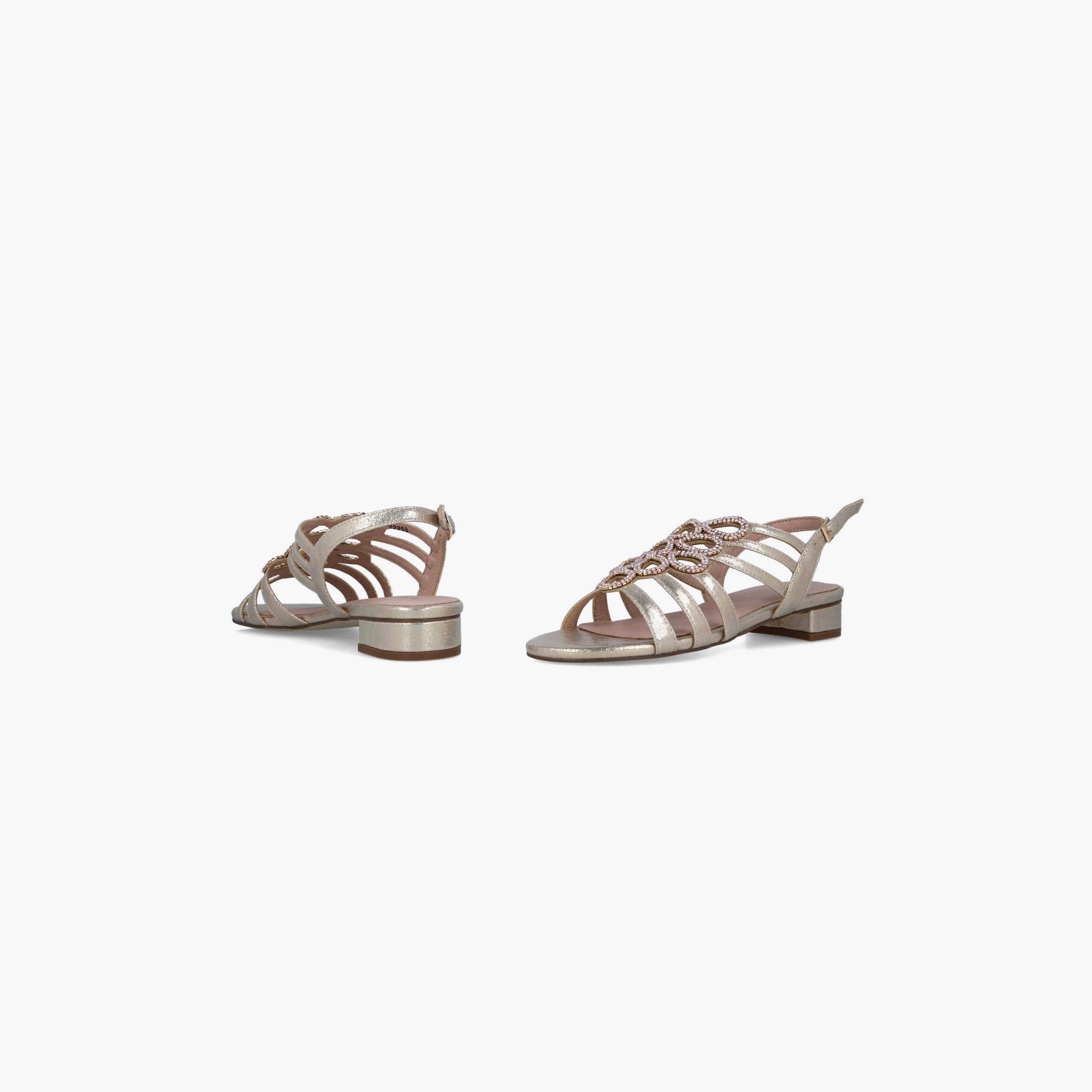 Menbur Women's Metallic Block Heels with Embellishment | 22253-women-shoes-heels-image-4