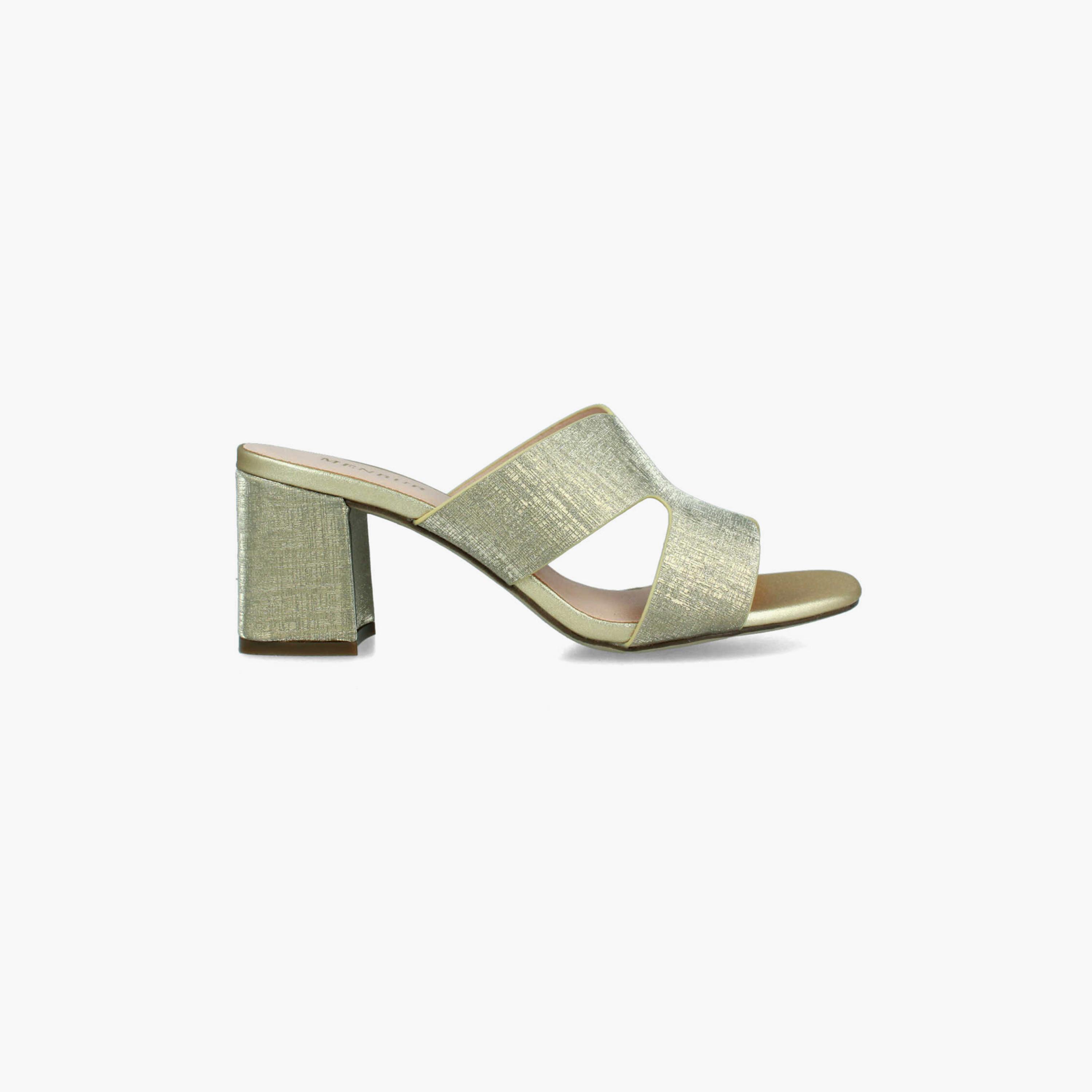Menbur Women's Metallic Block Heels with Open Toe | 22254-women-shoes-heels-image-1