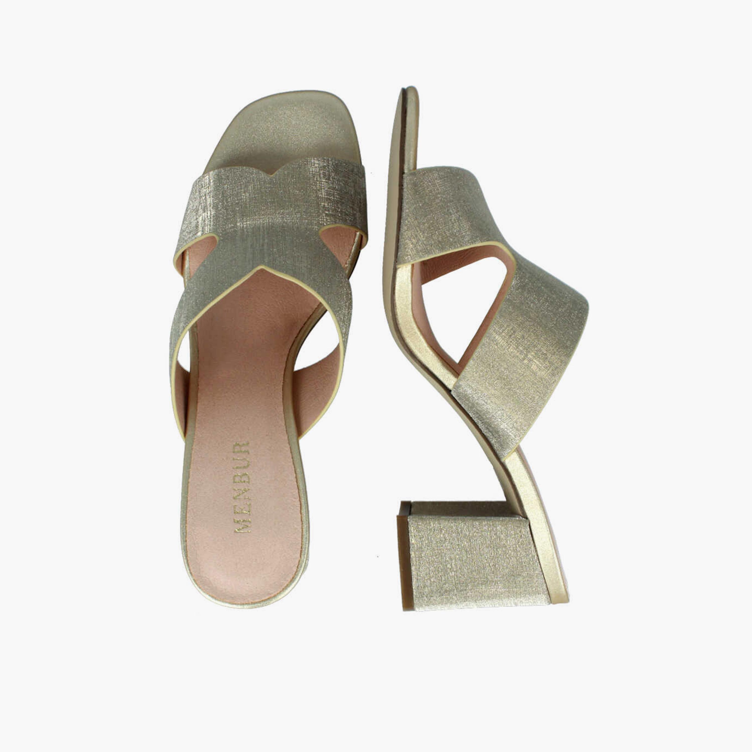 Menbur Women's Metallic Block Heels with Open Toe | 22254-women-shoes-heels-image-3