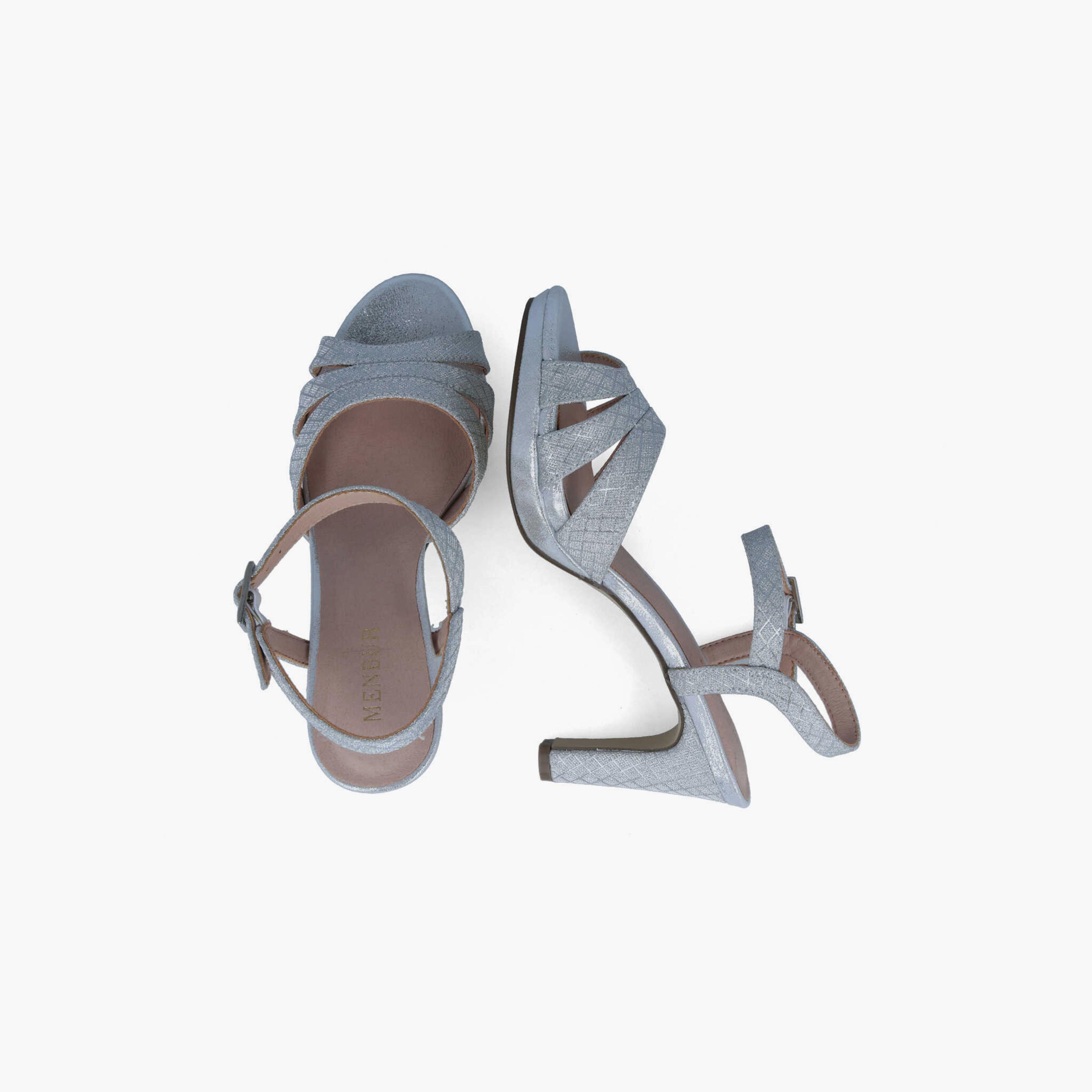 Menbur Women's Glitter Strap Sandals | 22258-women-shoes-sandals-flats-image-3