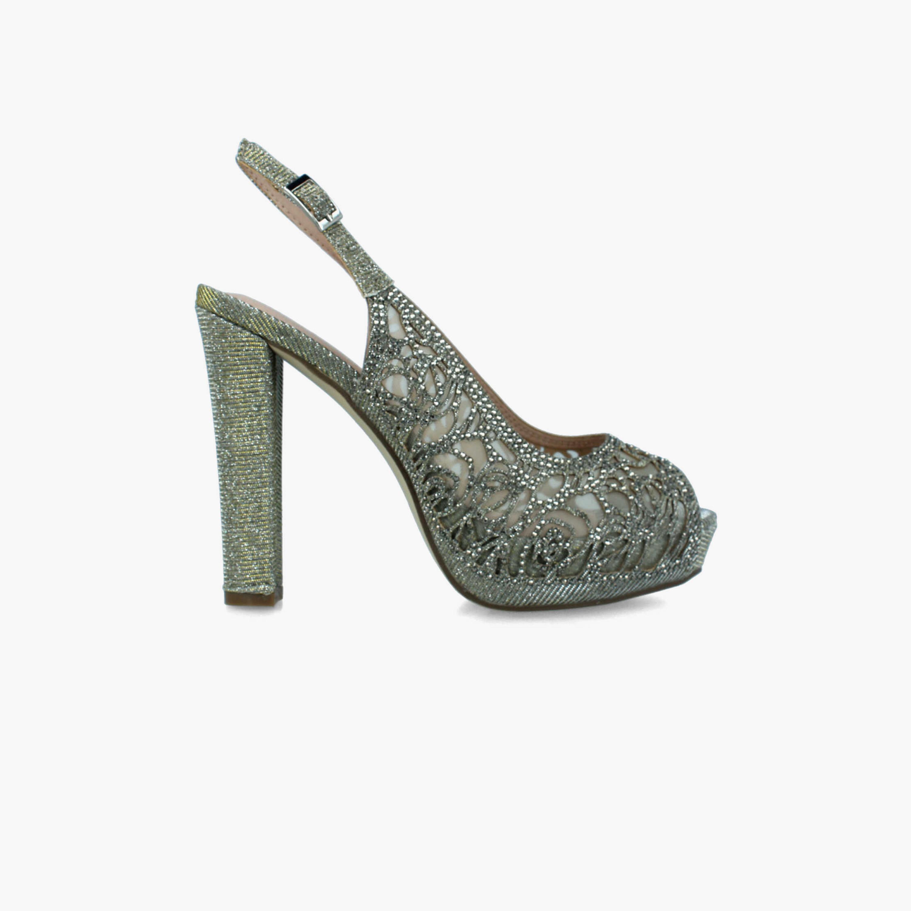 Menbur Women's Metallic Pumps with Rhinestone Accent | 22267-women-shoes-heels-image-1
