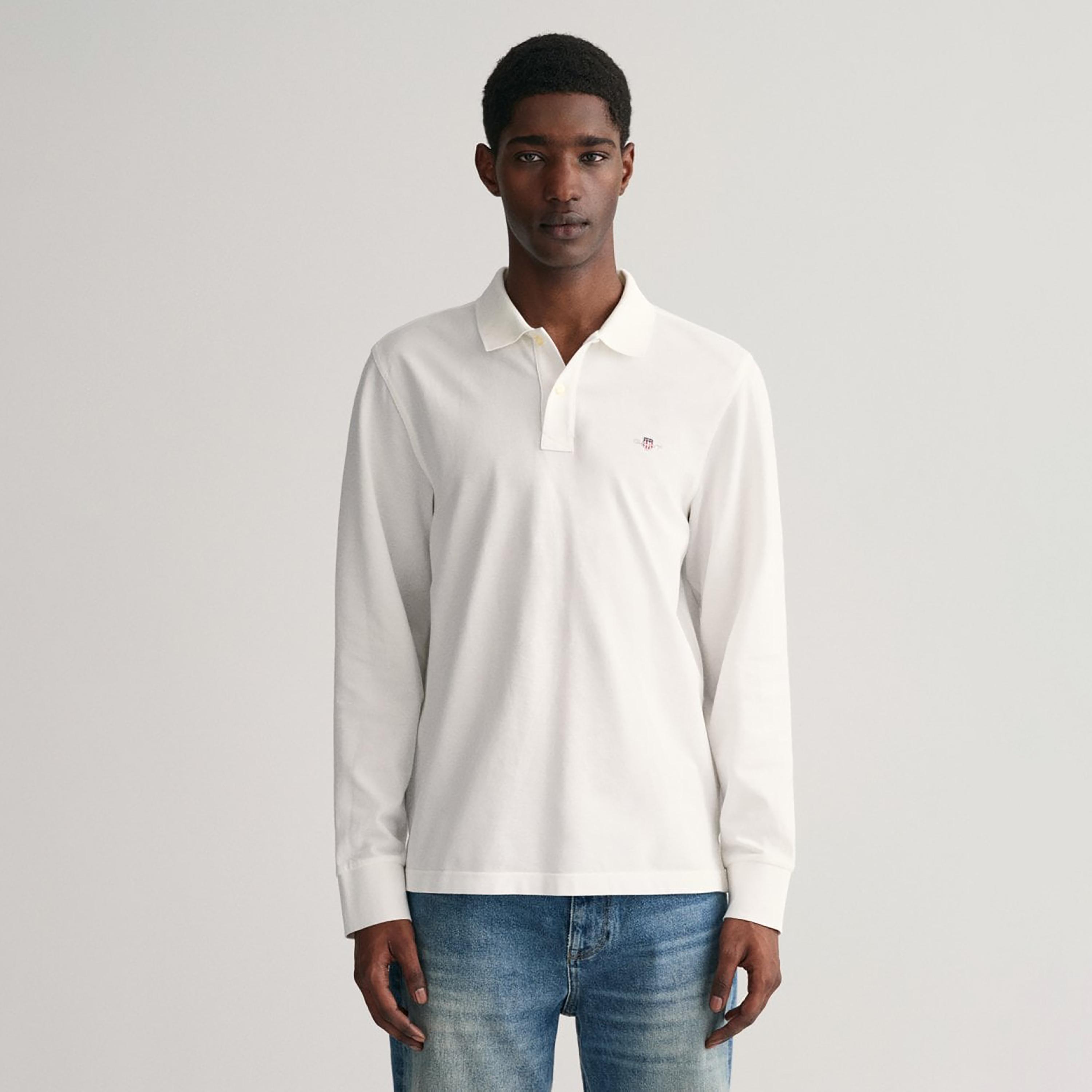 تي-شيرت بولو من جانت لوجو التفاصيل بأكمام طويلة وياقة-men-clothing-tshirtsandpolos-polos-image-1