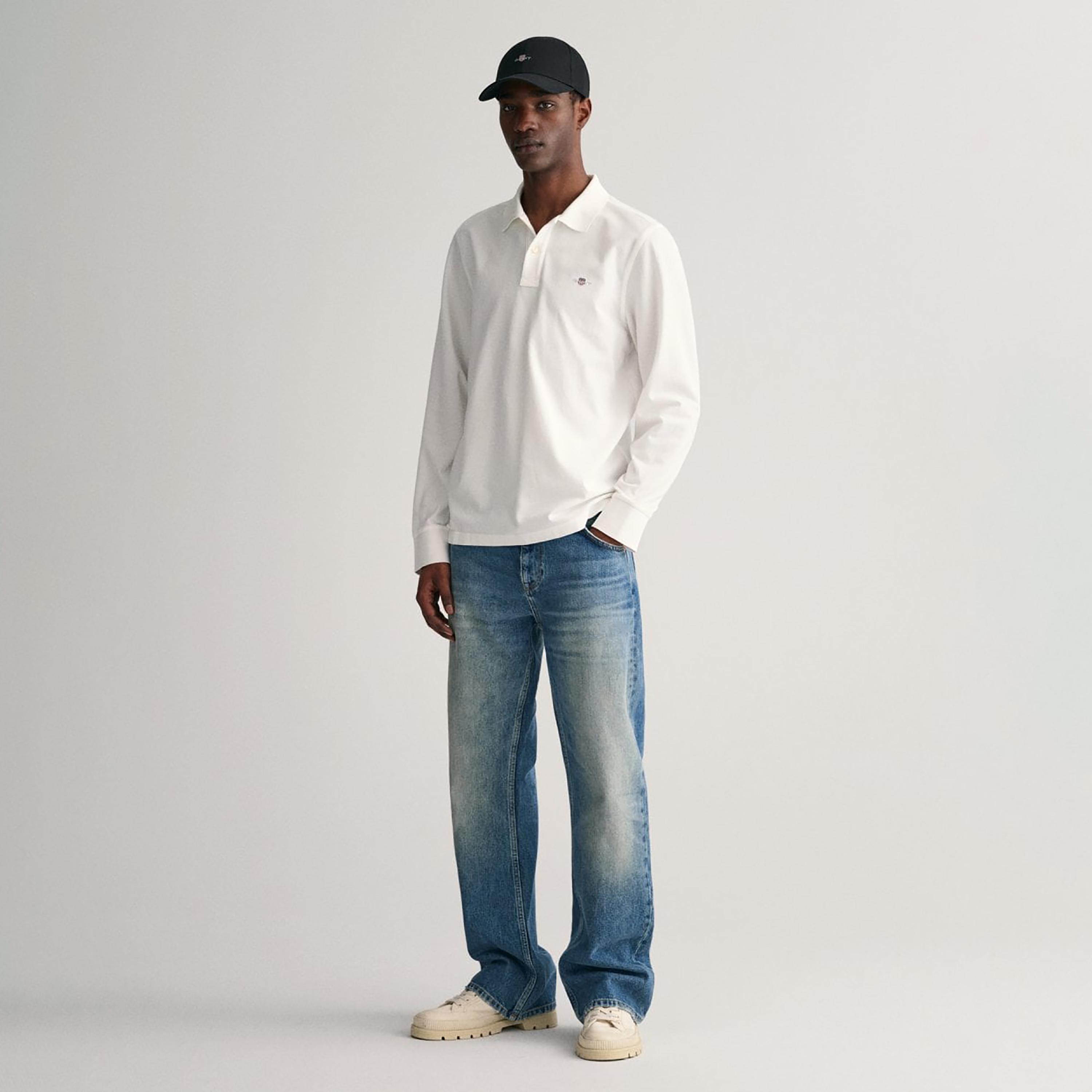 Gant Shield Regular Fit Long Sleeves Pique Rugger Men's Polo T-Shirt-men-clothing-tshirtsandpolos-polos-image-2