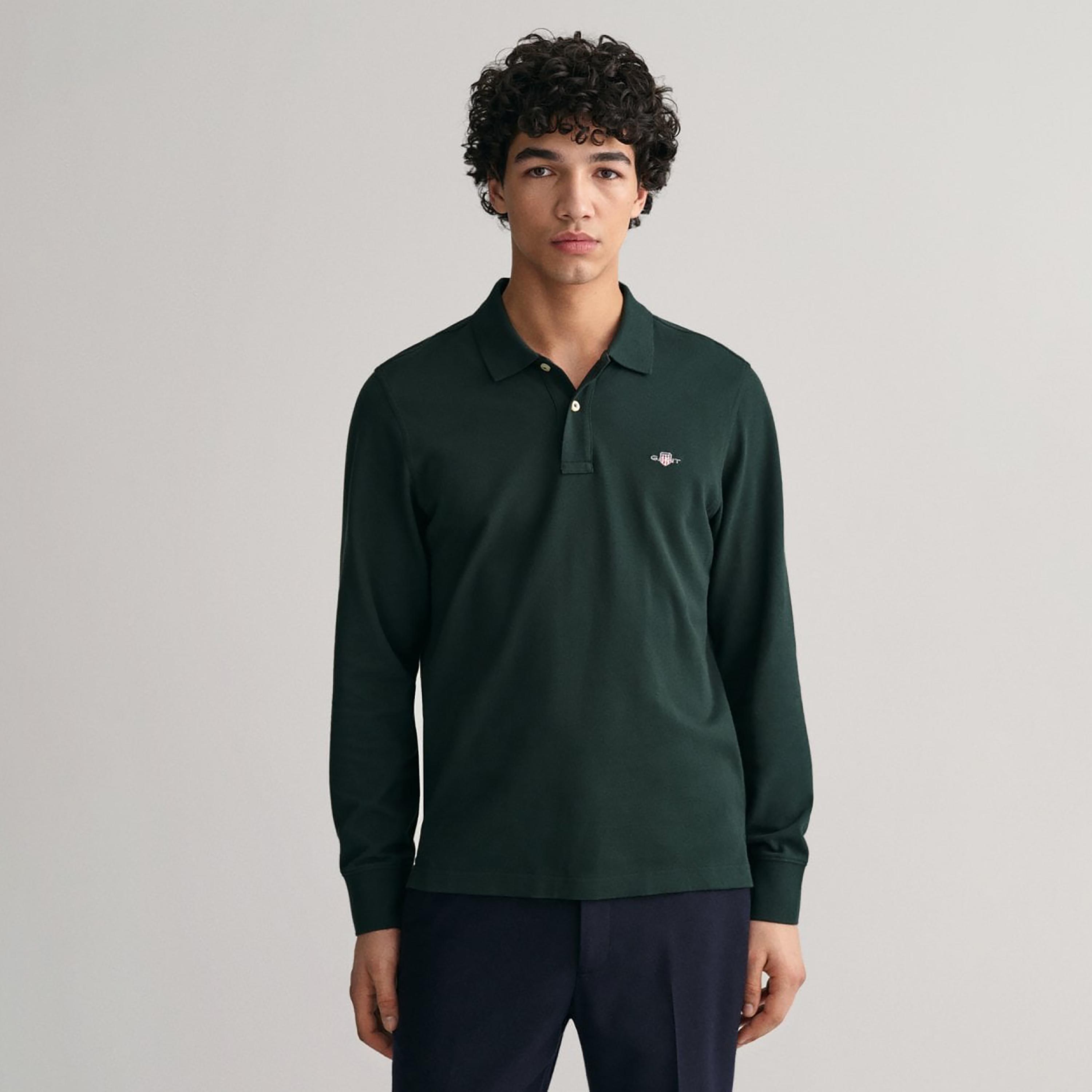 Gant Logo Detail Collared Long Sleeves Polo T-Shirt-men-clothing-tshirtsandpolos-polos-image-1