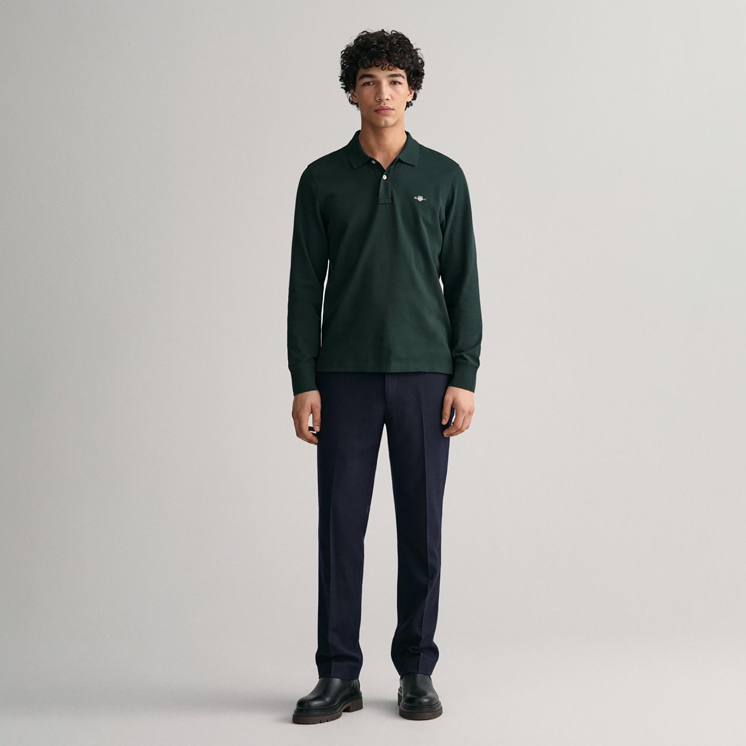تي-شيرت بولو من جانت لوجو التفاصيل بأكمام طويلة وياقة-men-clothing-tshirtsandpolos-polos-image-2