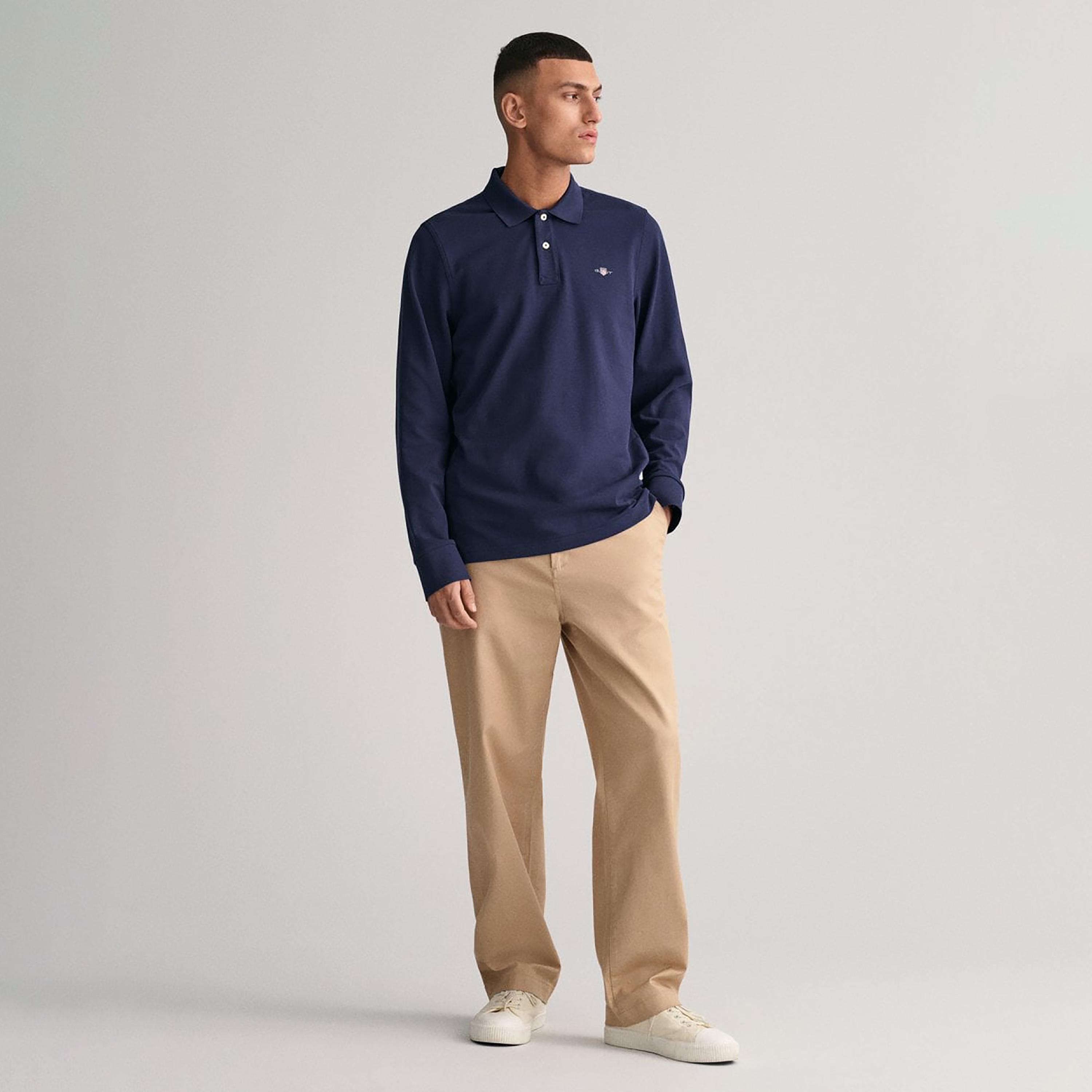 تي-شيرت بولو من جانت لوجو التفاصيل بأكمام طويلة وياقة-men-clothing-tshirtsandpolos-polos-image-2