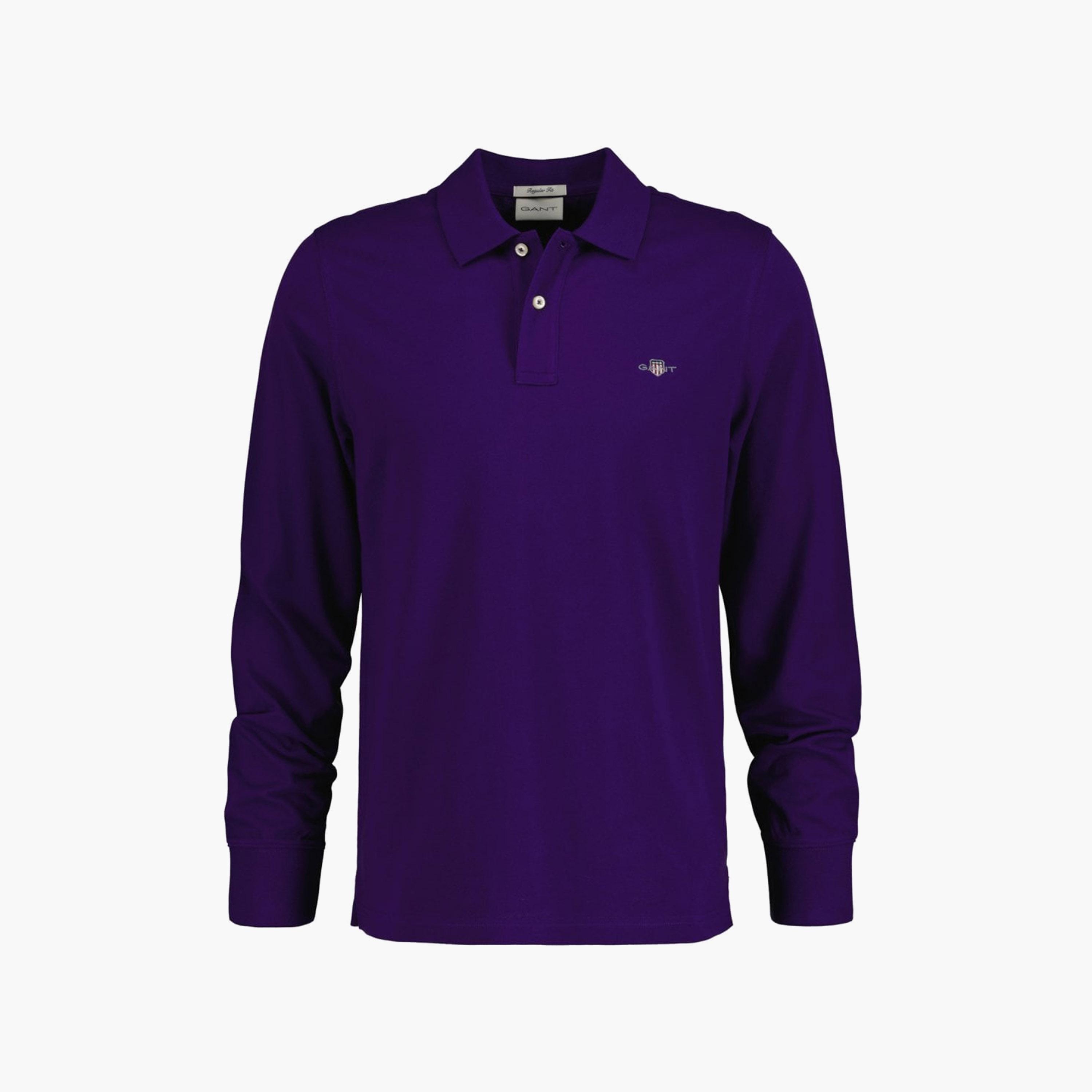 تي-شيرت بولو من جانت لوجو التفاصيل بأكمام طويلة وياقة-men-clothing-tshirtsandpolos-polos-image-1