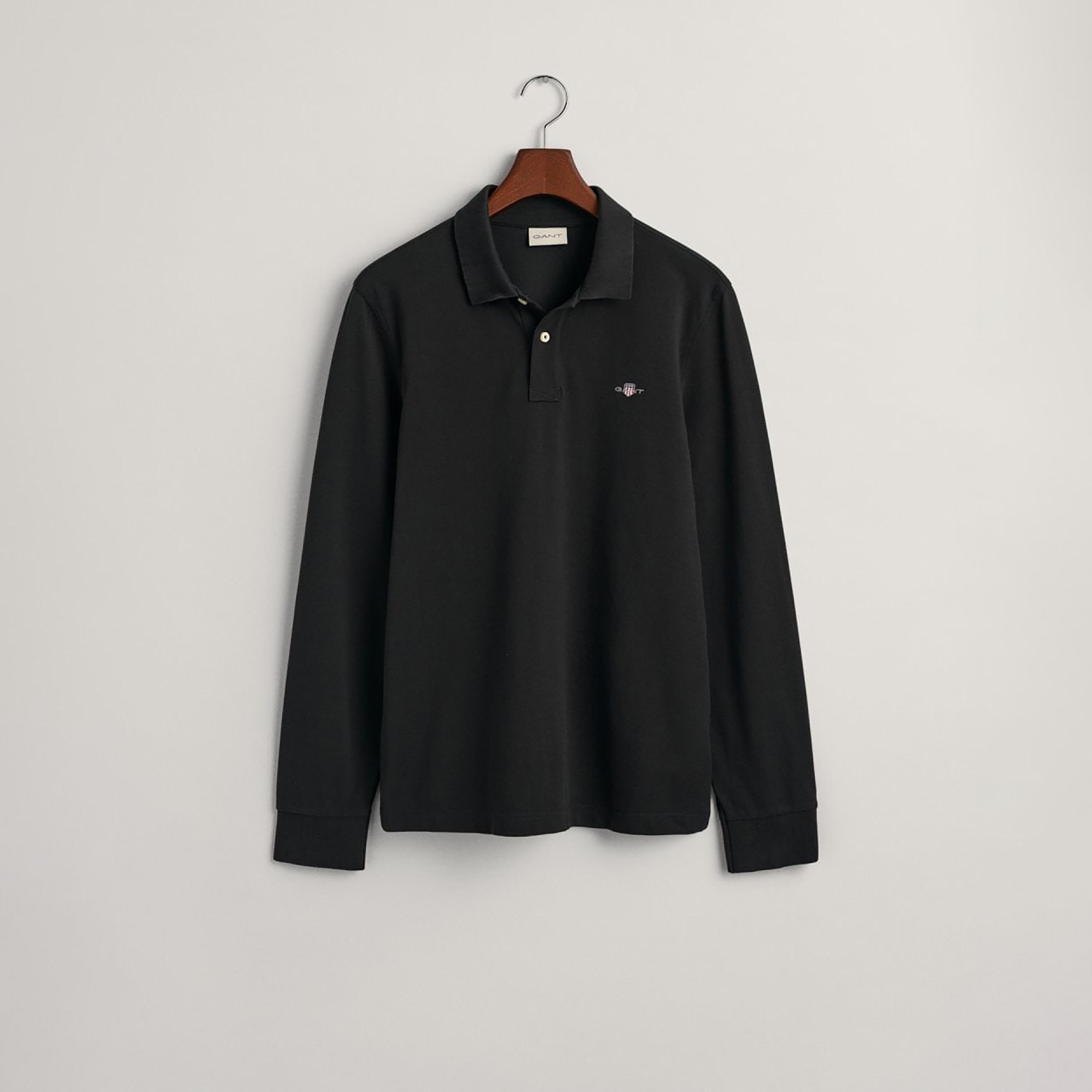 تي-شيرت بولو من جانت لوجو التفاصيل بأكمام طويلة وياقة-men-clothing-tshirtsandpolos-polos-image-1