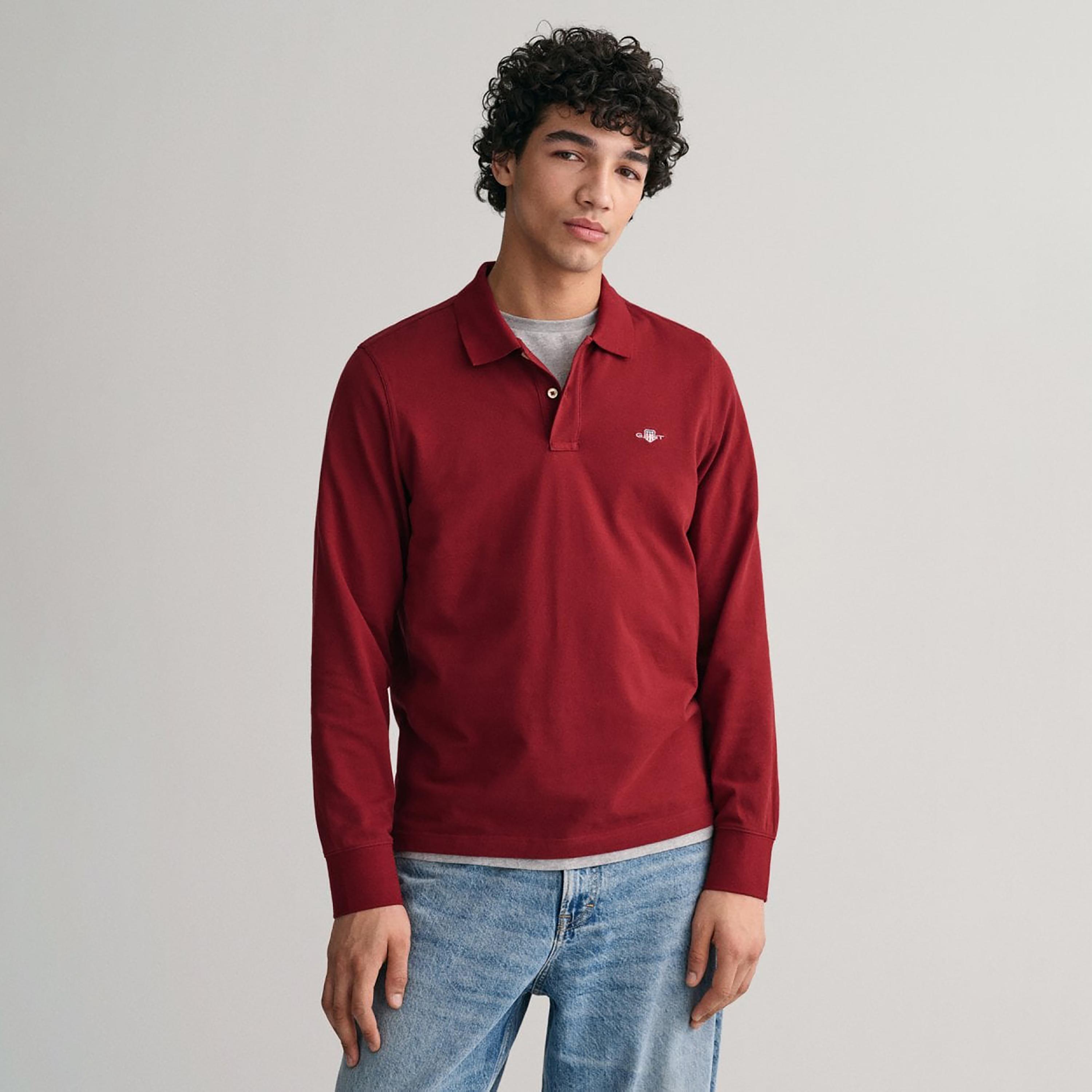 Gant Logo Detail Collared Long Sleeves Polo T-Shirt-men-clothing-tshirtsandpolos-polos-image-1