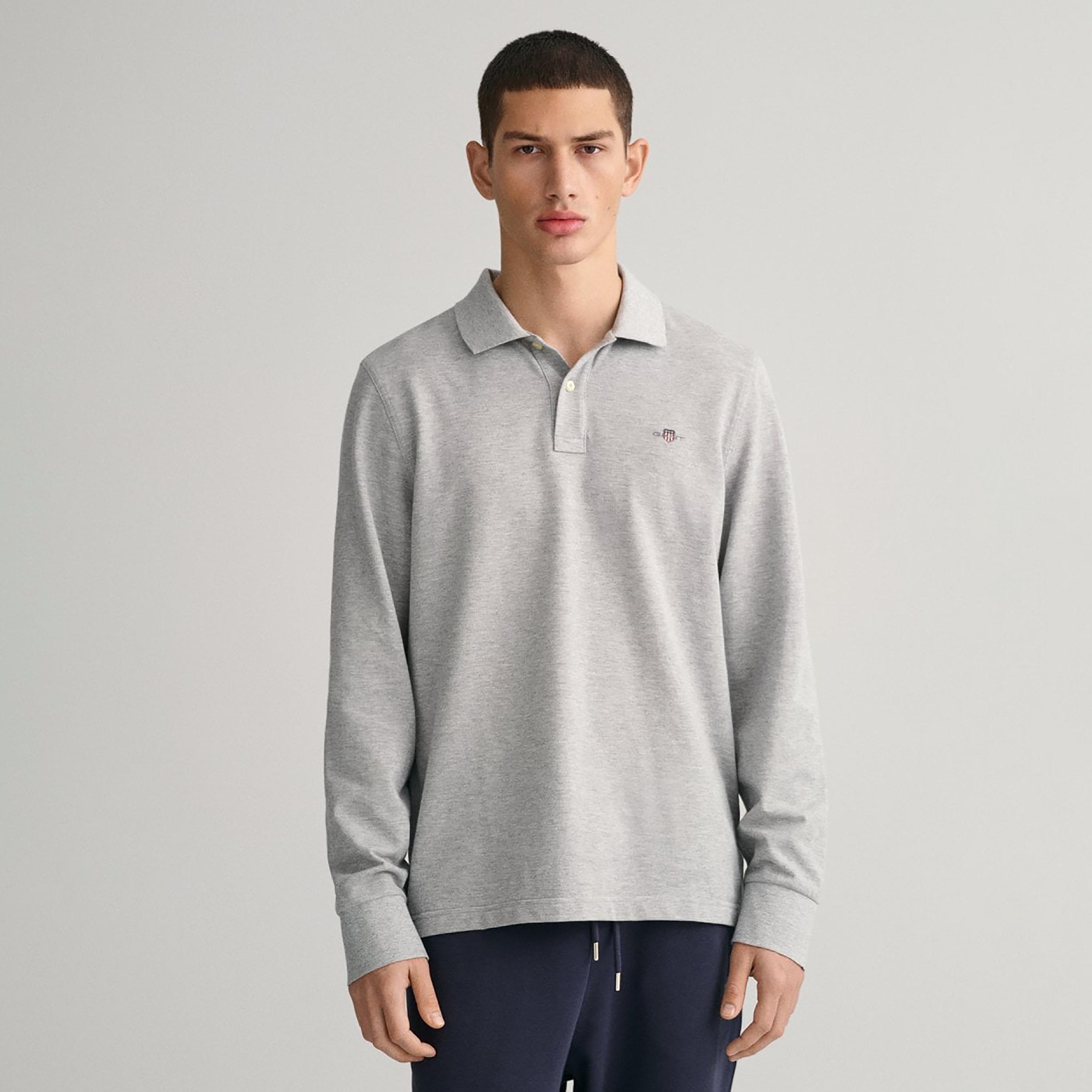 Gant Logo Detail Collared Long Sleeves Polo T-Shirt-men-clothing-tshirtsandpolos-polos-image-1
