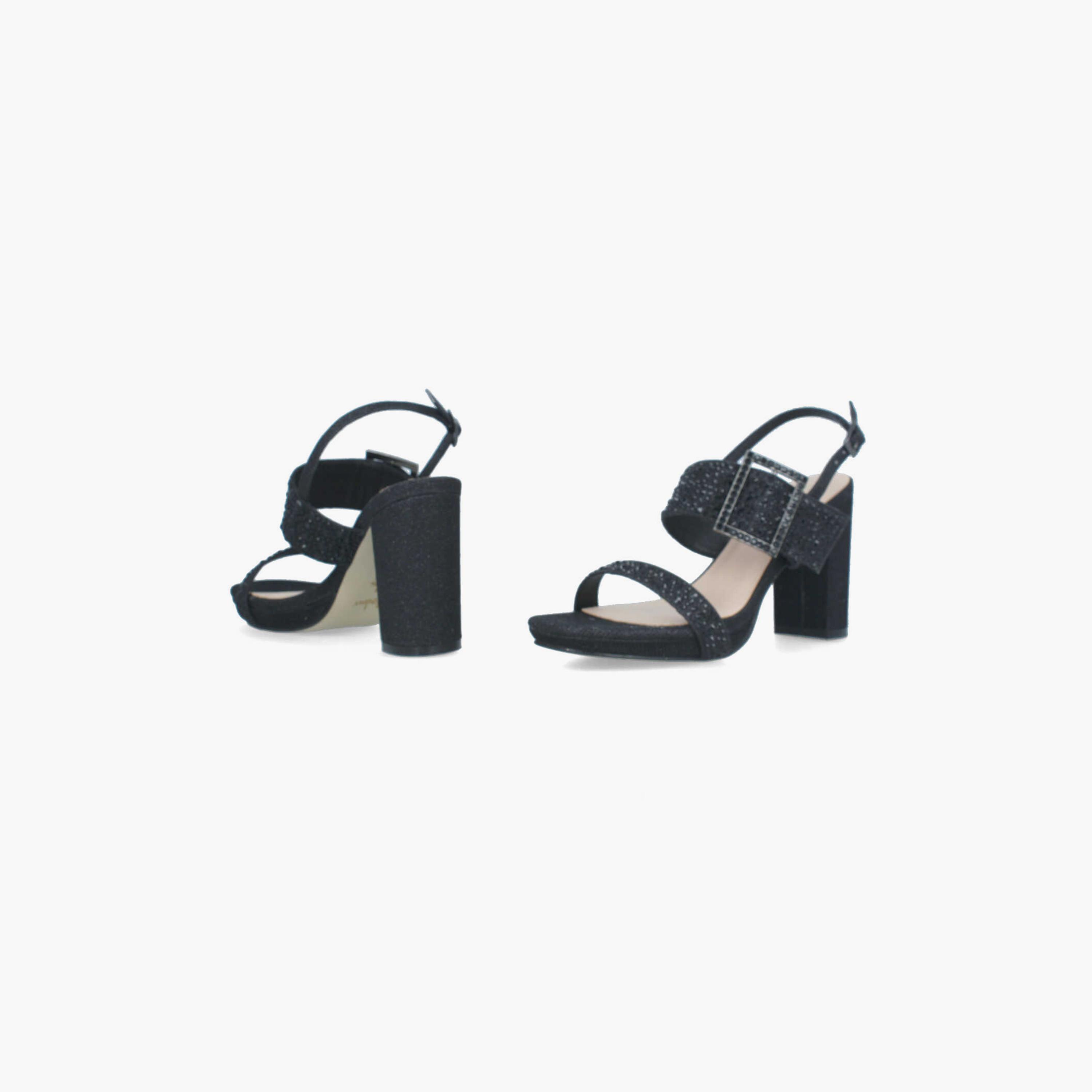 Menbur Women's Glitter Block Heels with Buckle | 22304-women-shoes-heels-image-4