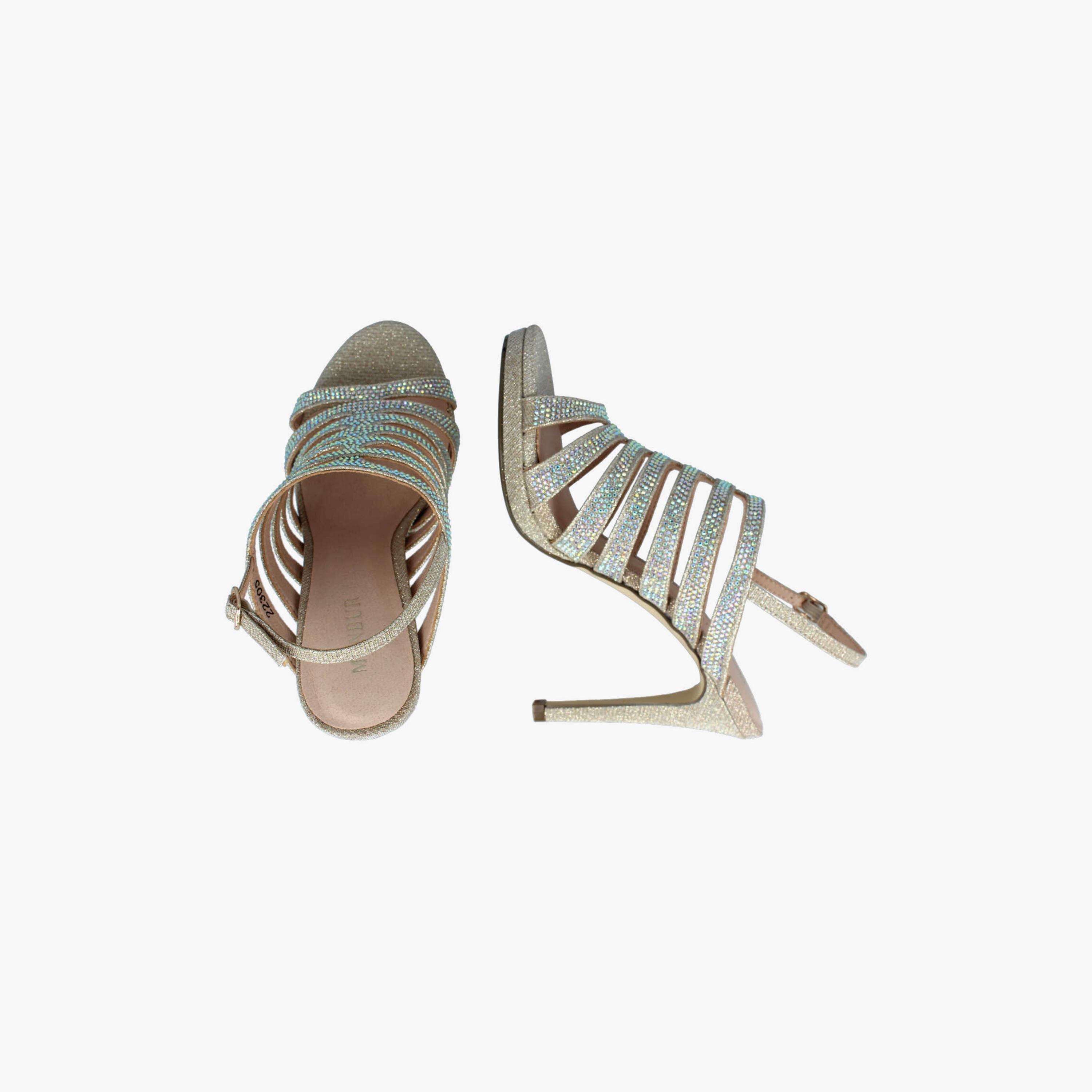 Menbur Women's Glitter Stiletto Heels with Rhinestone Accent | 22305-women-shoes-heels-image-3
