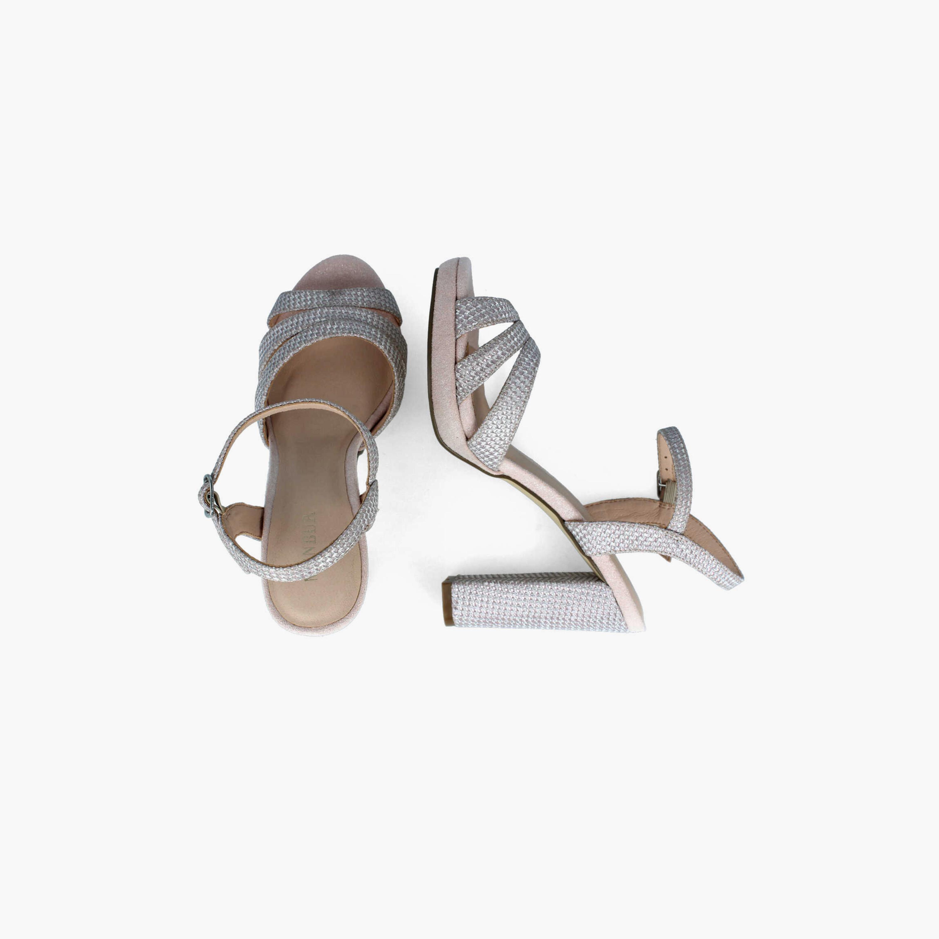 Menbur Women's Woven Block Heels with Strap | 22325-women-shoes-heels-image-3