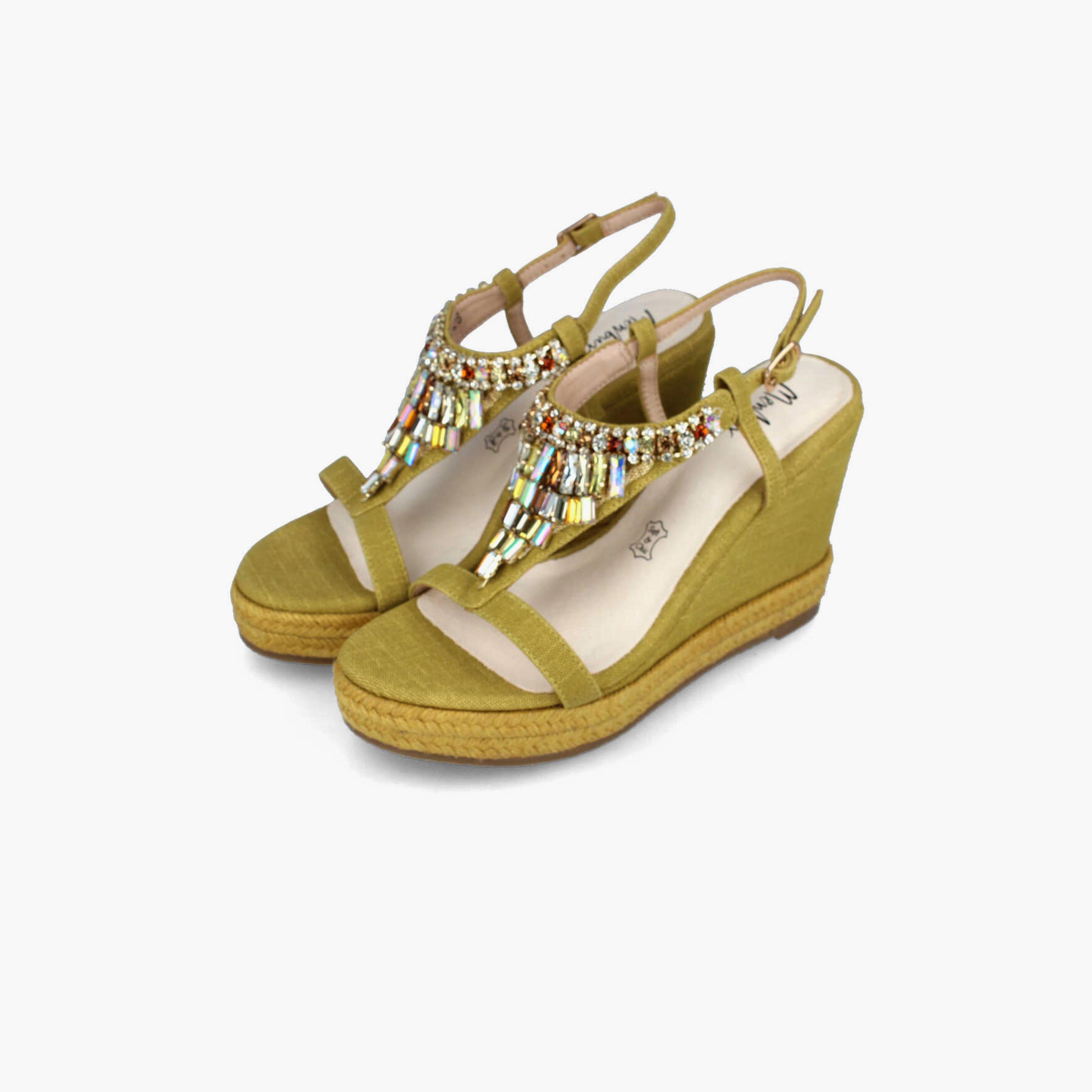 Menbur Women's Woven Wedges with Embellishment | 22326-women-shoes-heels-image-2