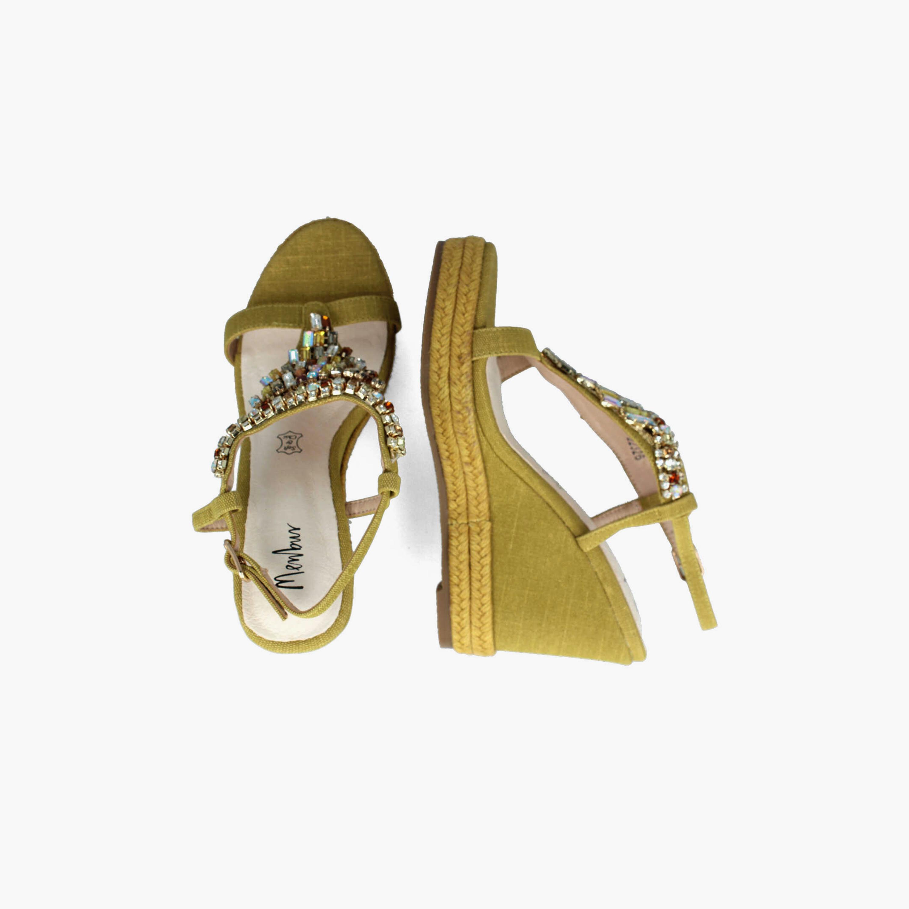Menbur Women's Woven Wedges with Embellishment | 22326-women-shoes-heels-image-3