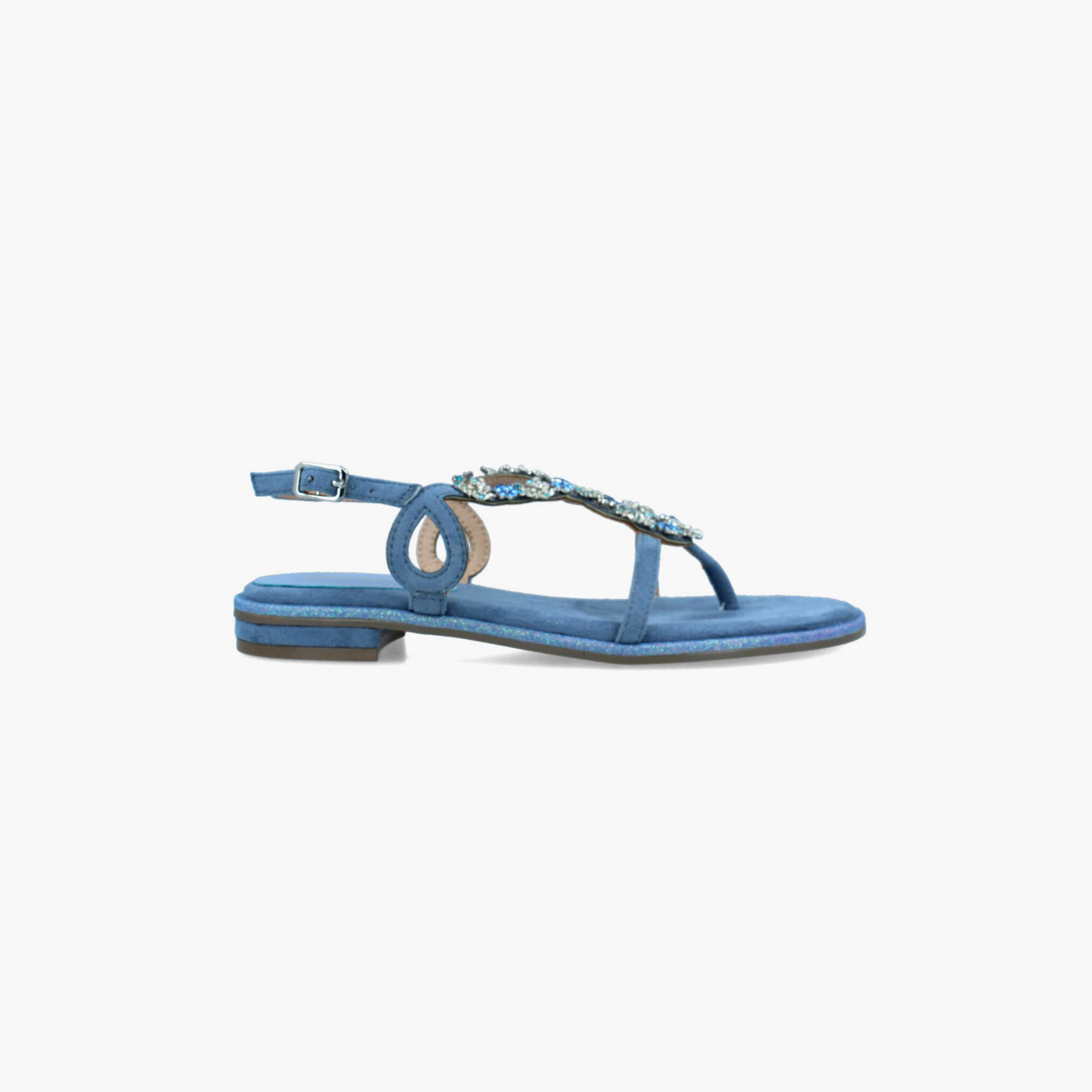 Menbur Women's Glitter Thong Sandals with Embellishment | 22333-women-shoes-sandals-flats-image-1