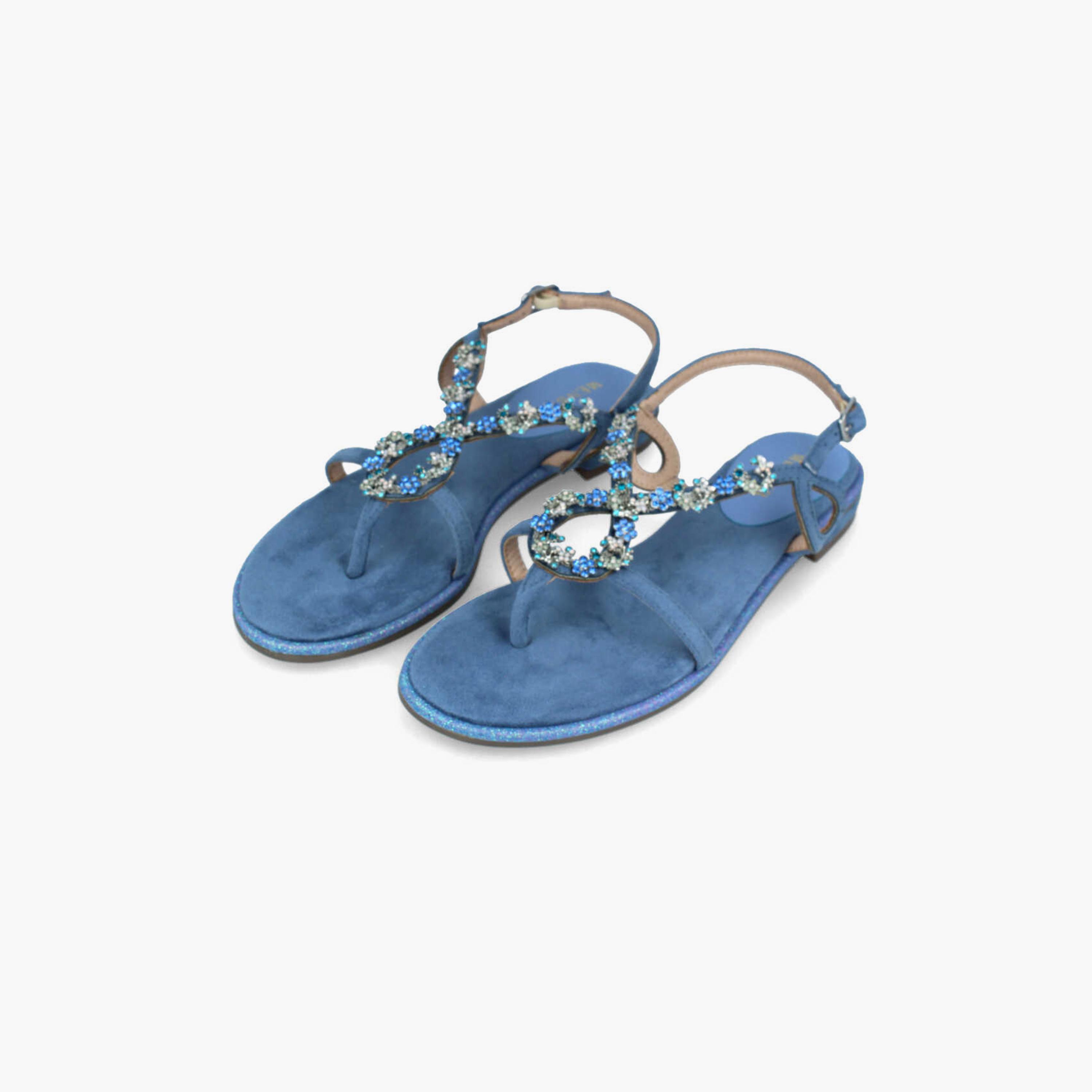 Menbur Women's Glitter Thong Sandals with Embellishment | 22333-women-shoes-sandals-flats-image-2
