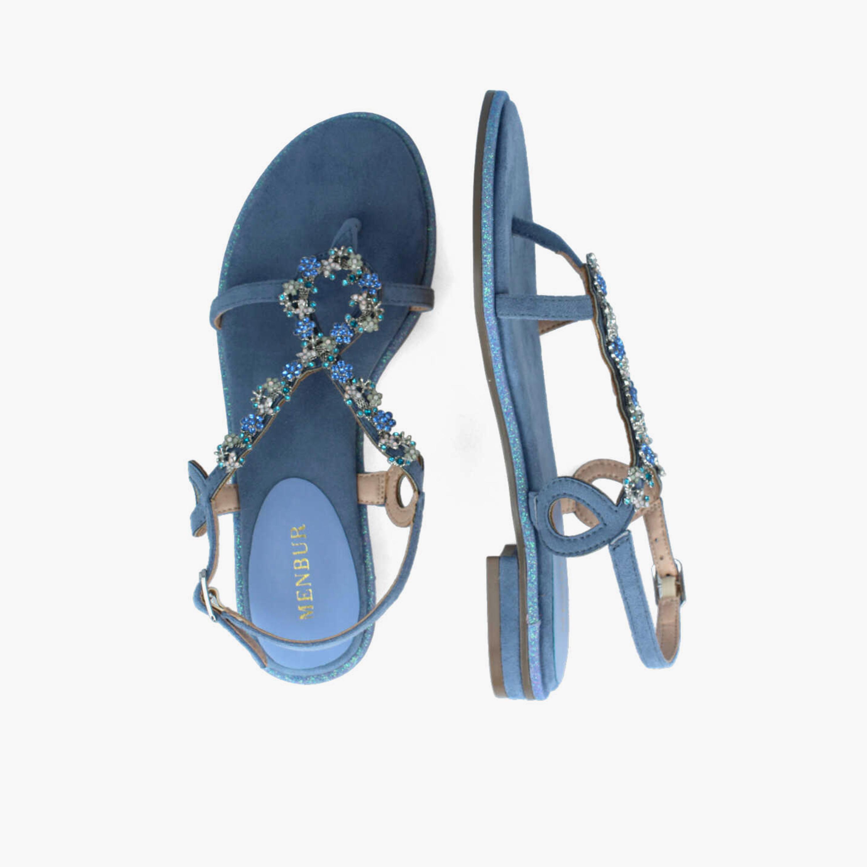 Menbur Women's Glitter Thong Sandals with Embellishment | 22333-women-shoes-sandals-flats-image-3